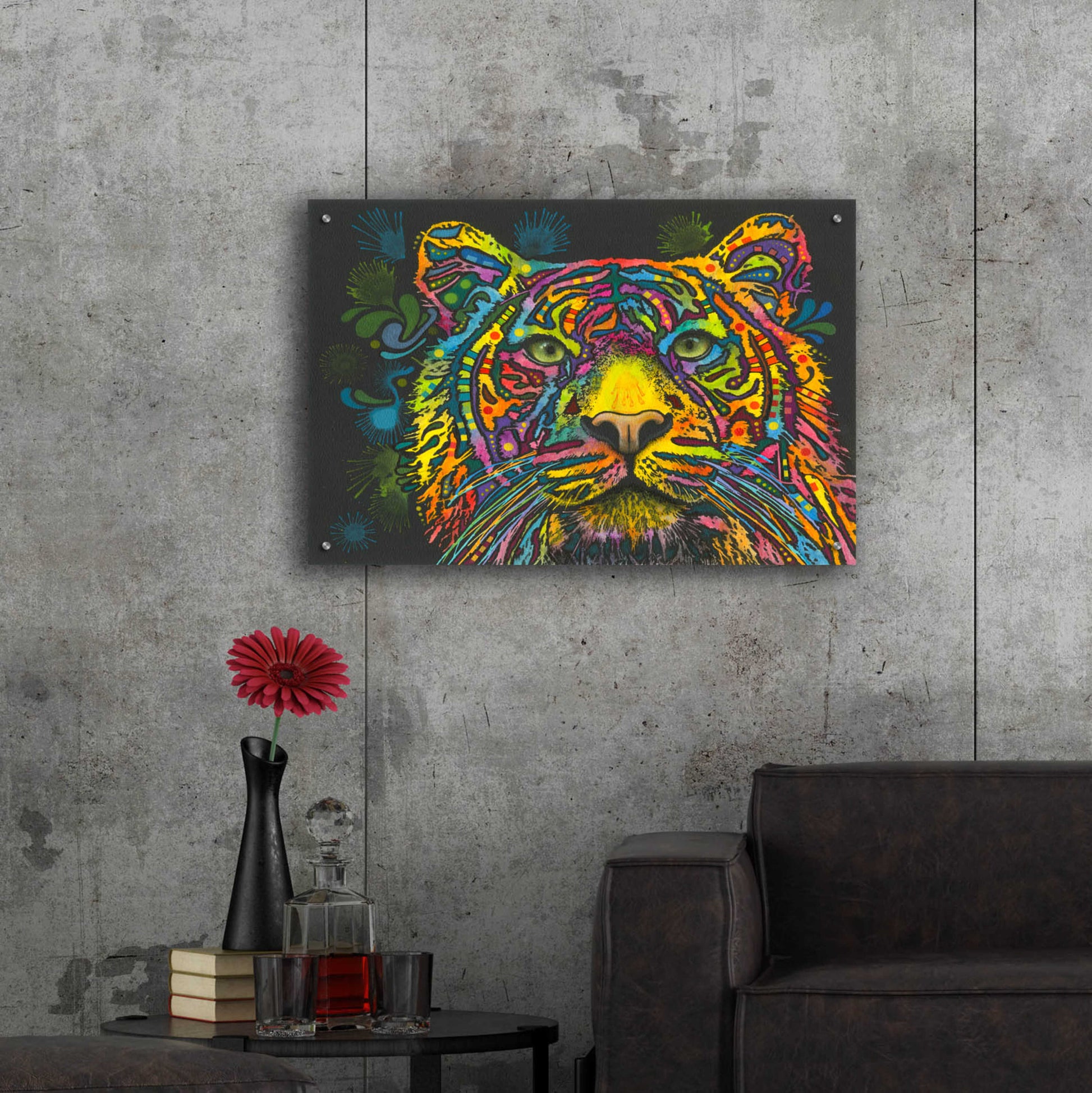 Epic Art 'Tiger' by Dean Russo, Acrylic Glass Wall Art,36x24