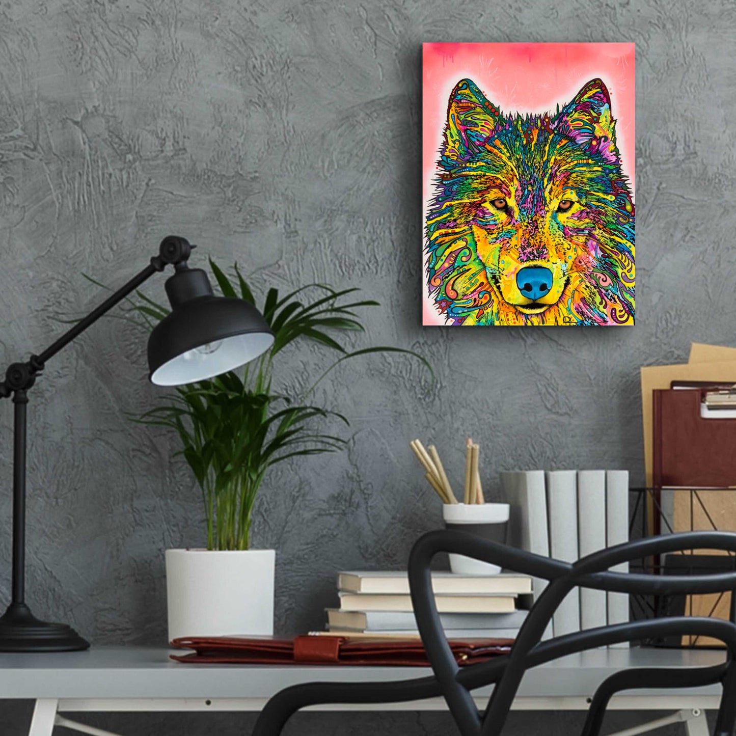 Epic Art 'Wolf' by Dean Russo, Acrylic Glass Wall Art,12x16