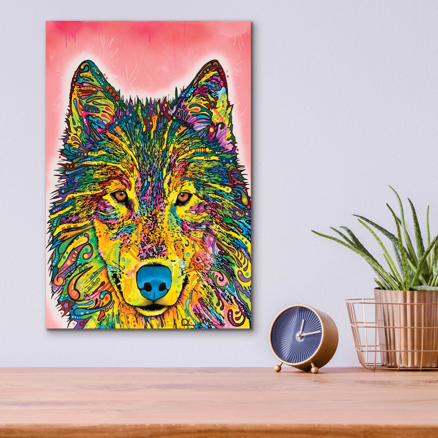 Epic Art 'Wolf' by Dean Russo, Acrylic Glass Wall Art,12x16