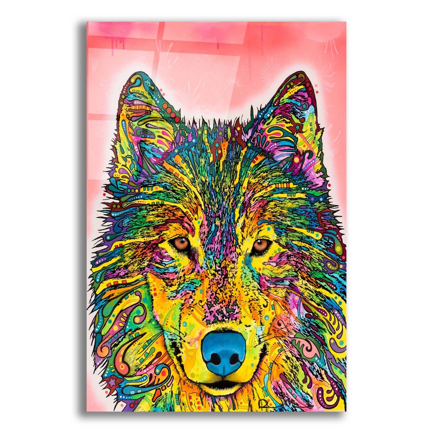 Epic Art 'Wolf' by Dean Russo, Acrylic Glass Wall Art,12x16