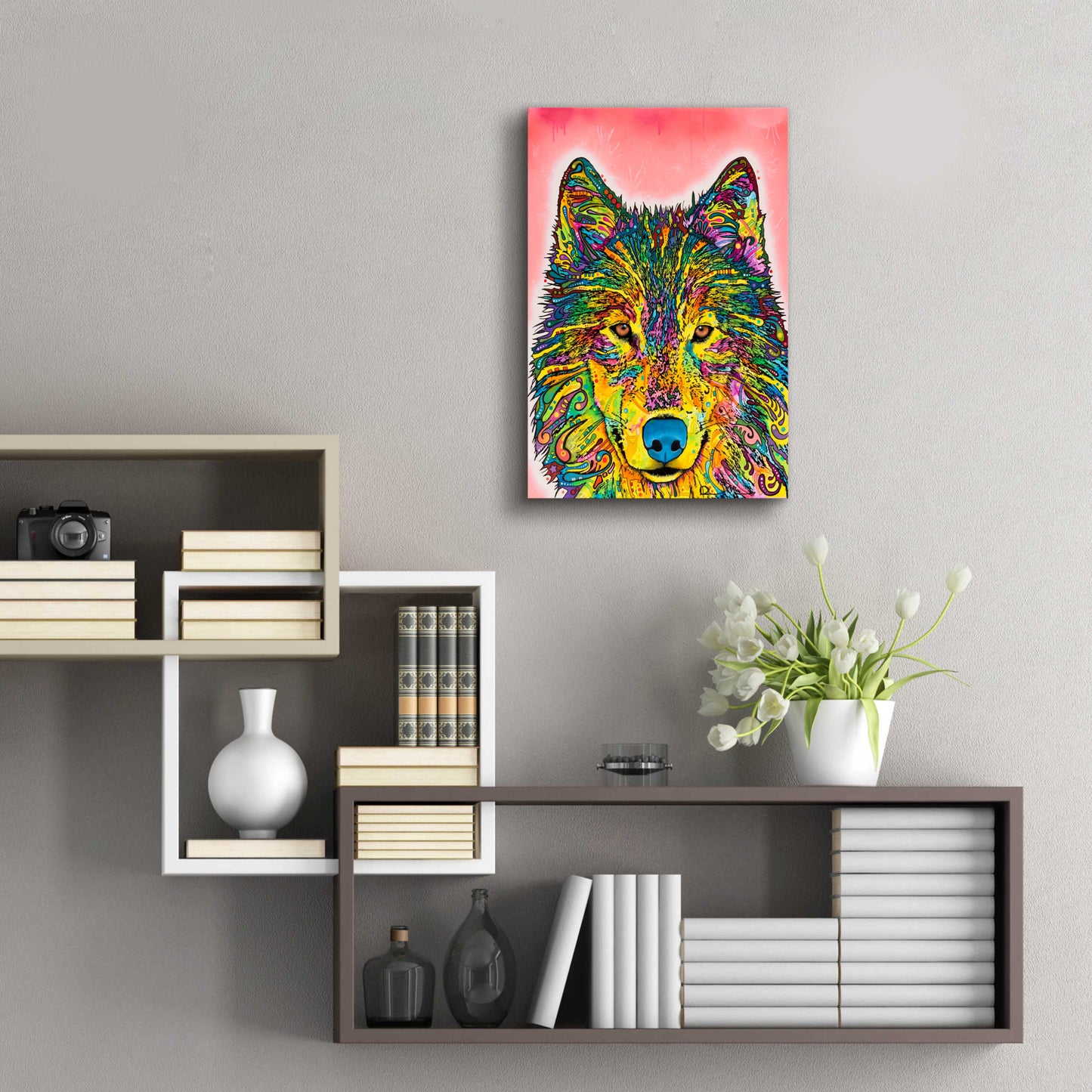 Epic Art 'Wolf' by Dean Russo, Acrylic Glass Wall Art,16x24