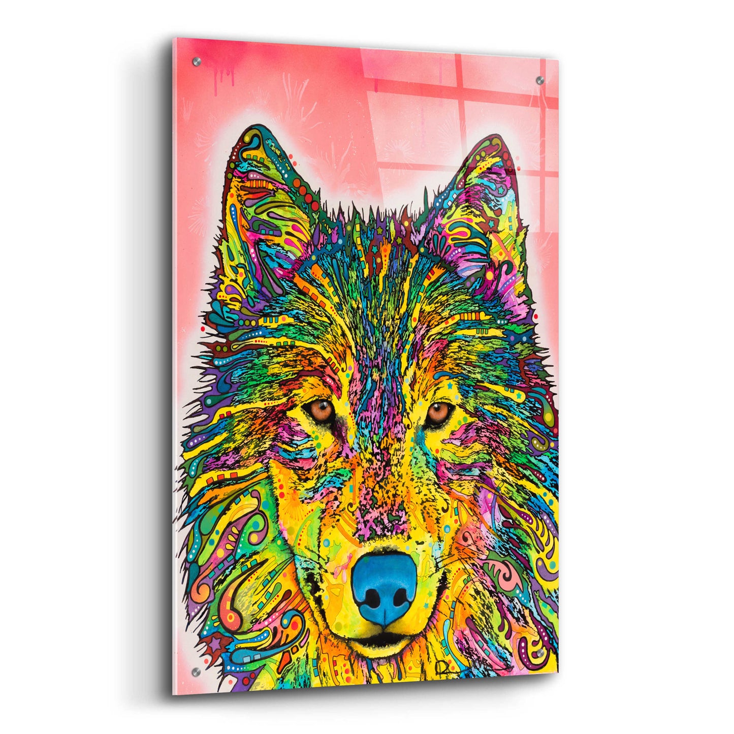 Epic Art 'Wolf' by Dean Russo, Acrylic Glass Wall Art,24x36