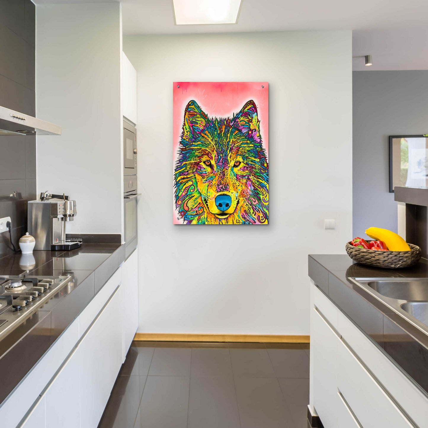 Epic Art 'Wolf' by Dean Russo, Acrylic Glass Wall Art,24x36