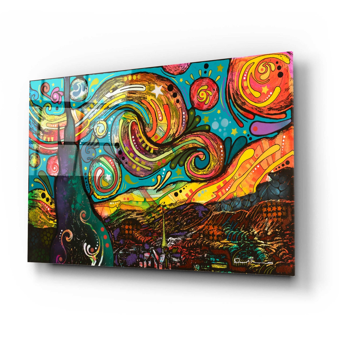 Epic Art 'Starry Night' by Dean Russo, Acrylic Glass Wall Art,24x16