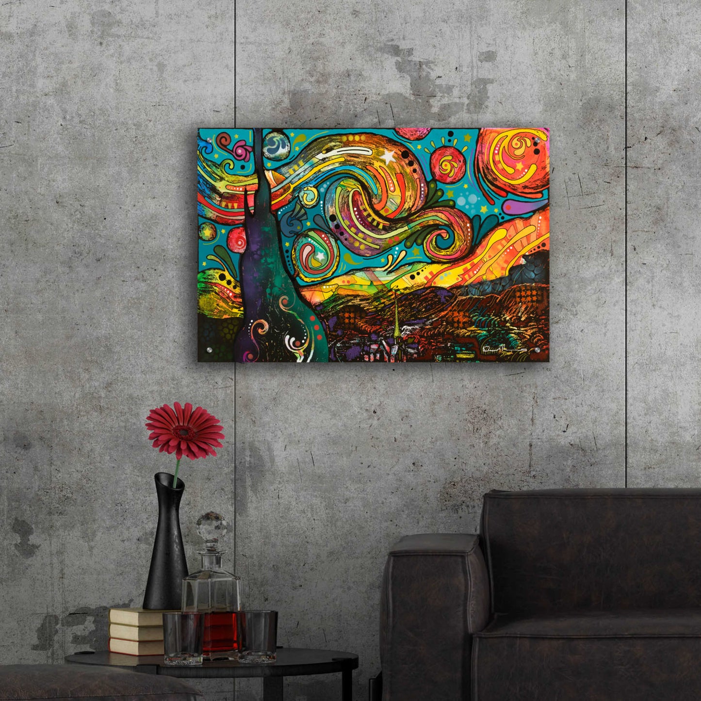 Epic Art 'Starry Night' by Dean Russo, Acrylic Glass Wall Art,36x24