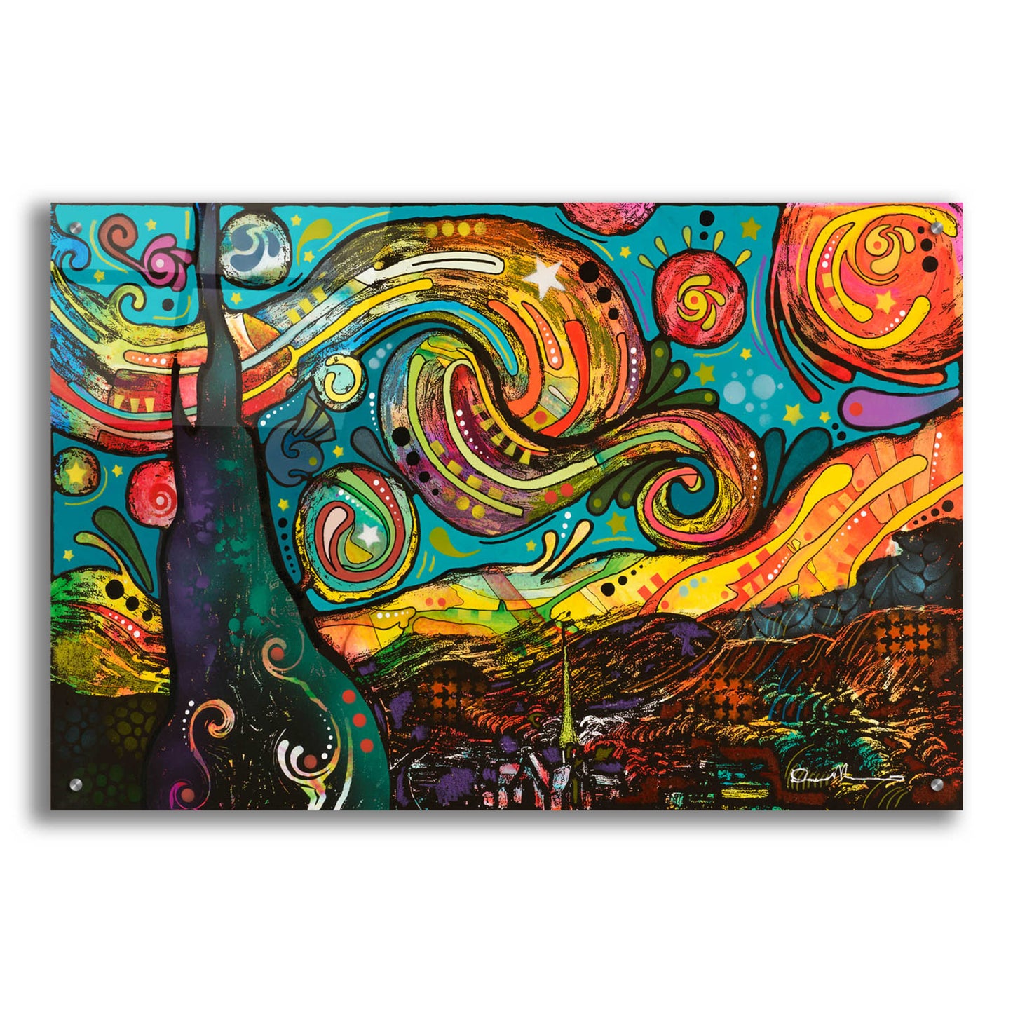 Epic Art 'Starry Night' by Dean Russo, Acrylic Glass Wall Art,36x24