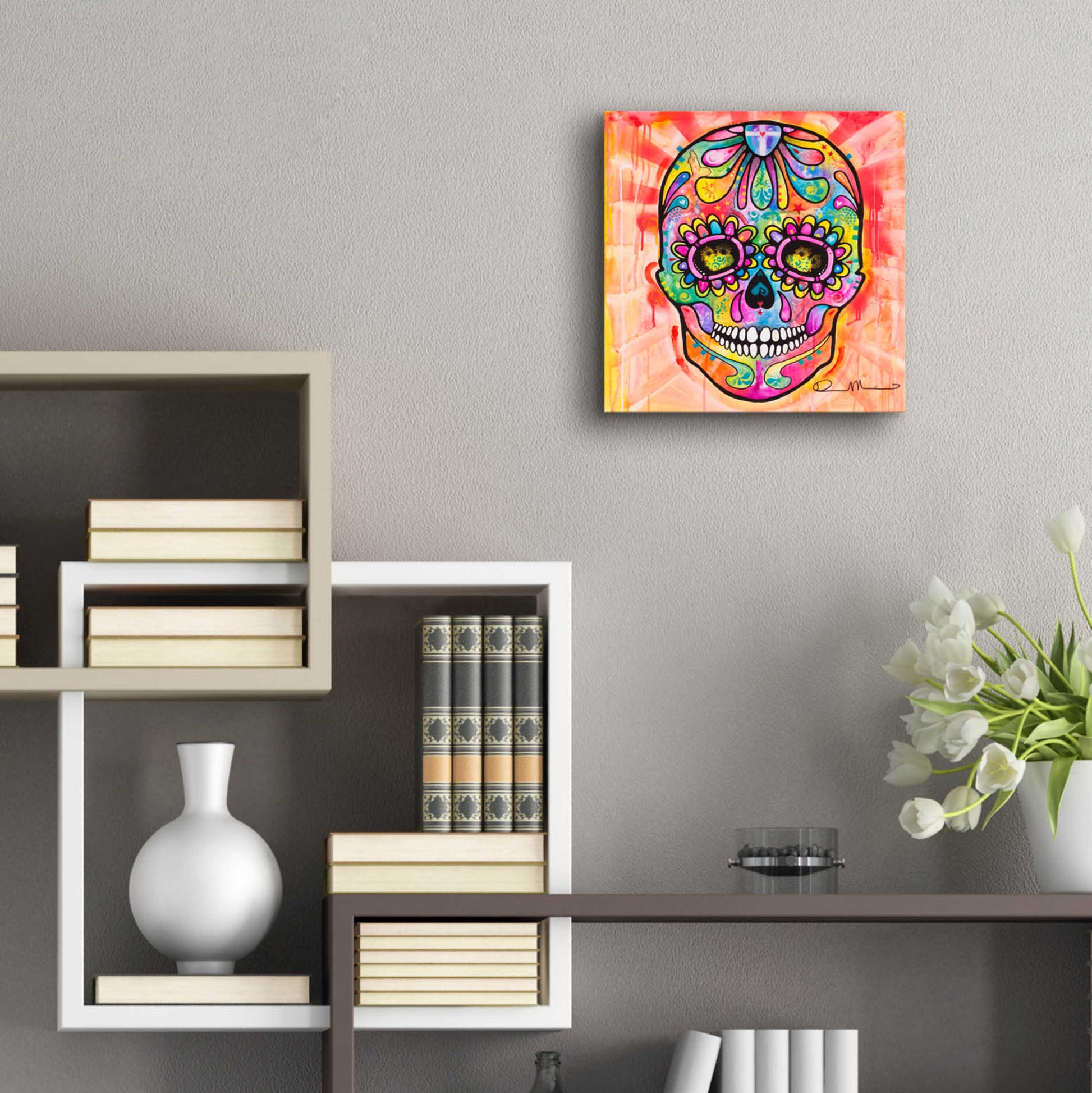 Epic Art 'Sugar Skull - Day of the Dead' by Dean Russo, Acrylic Glass Wall Art,12x12