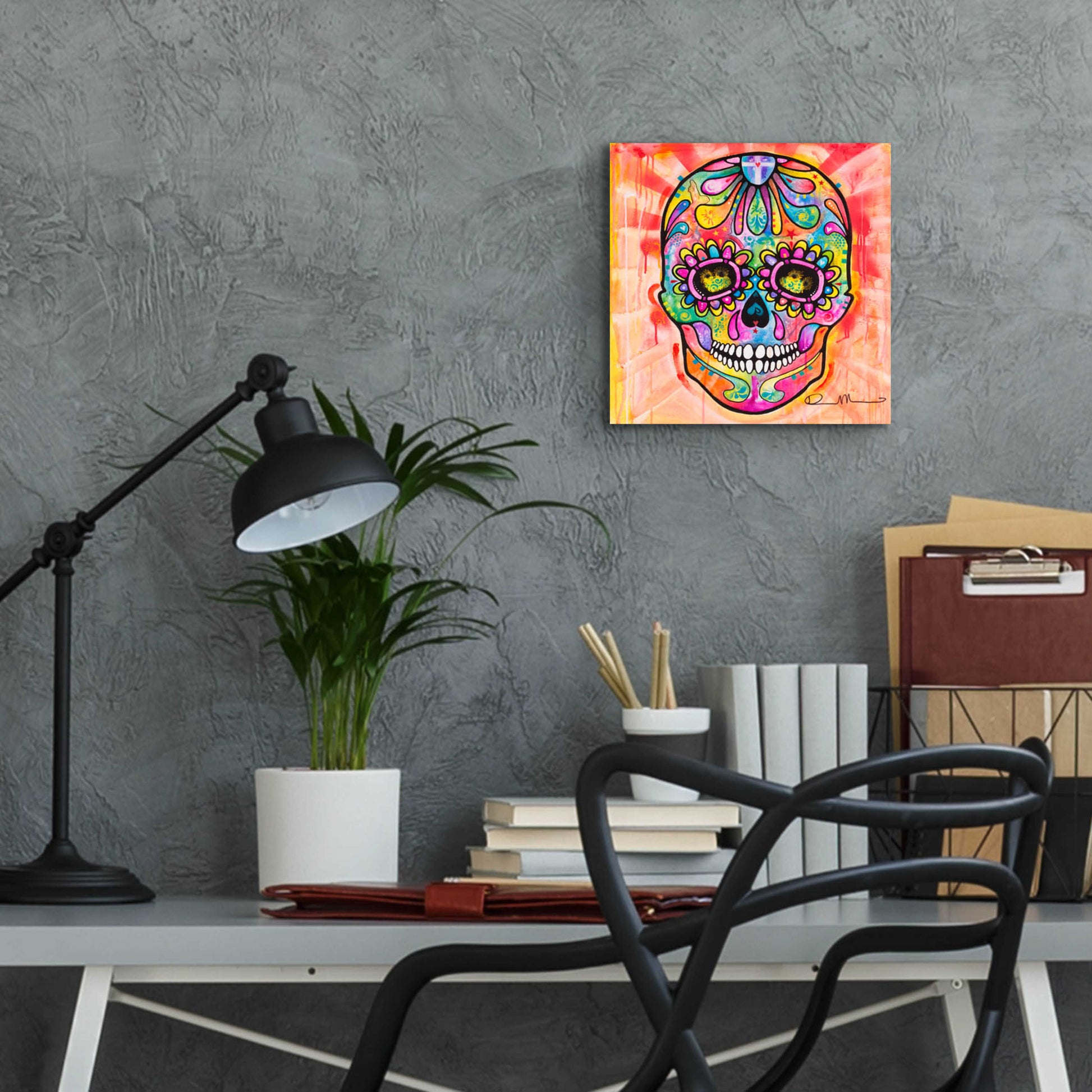 Epic Art 'Sugar Skull - Day of the Dead' by Dean Russo, Acrylic Glass Wall Art,12x12