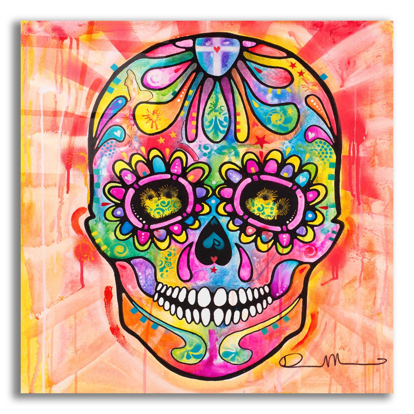 Epic Art 'Sugar Skull - Day of the Dead' by Dean Russo, Acrylic Glass Wall Art,12x12