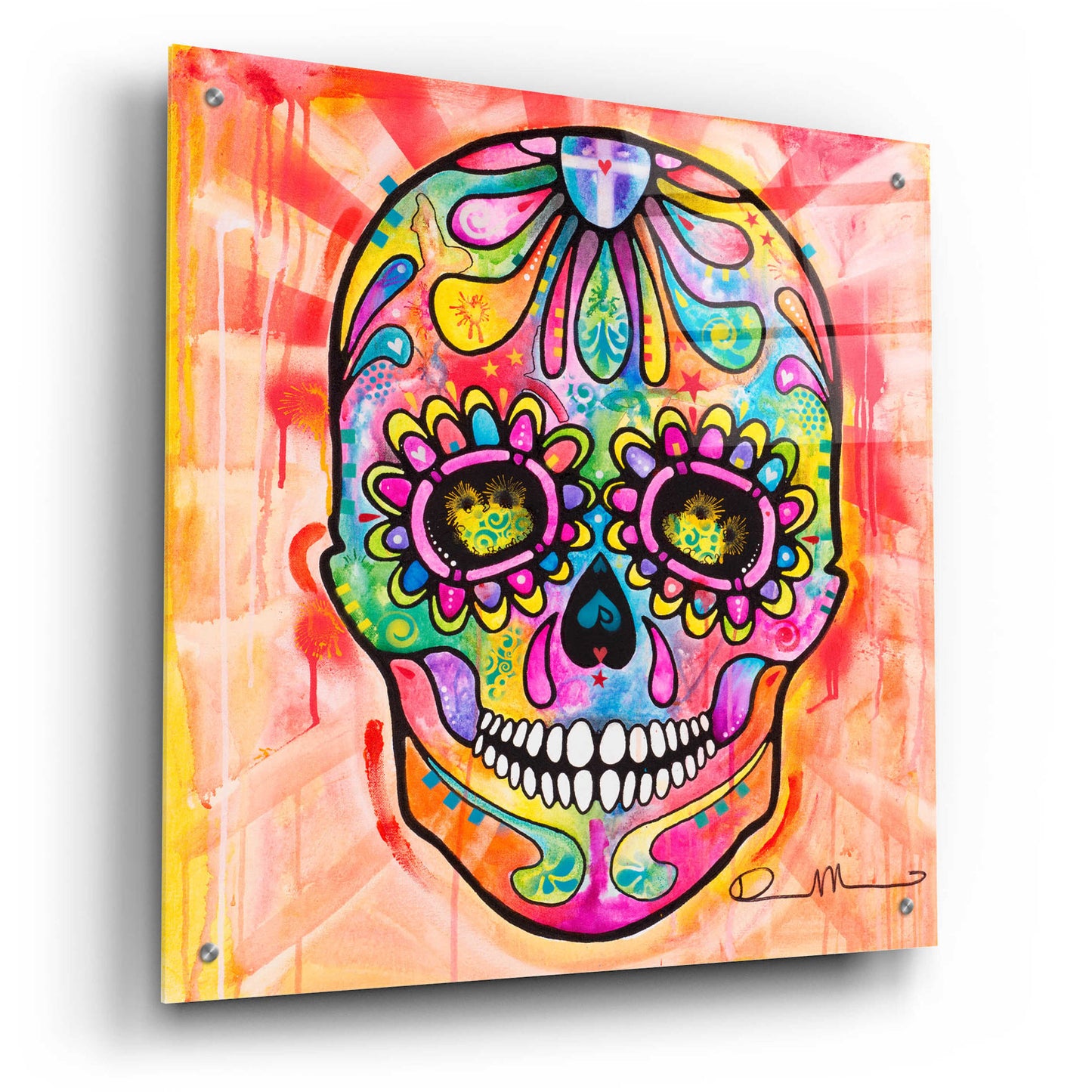 Epic Art 'Sugar Skull - Day of the Dead' by Dean Russo, Acrylic Glass Wall Art,24x24