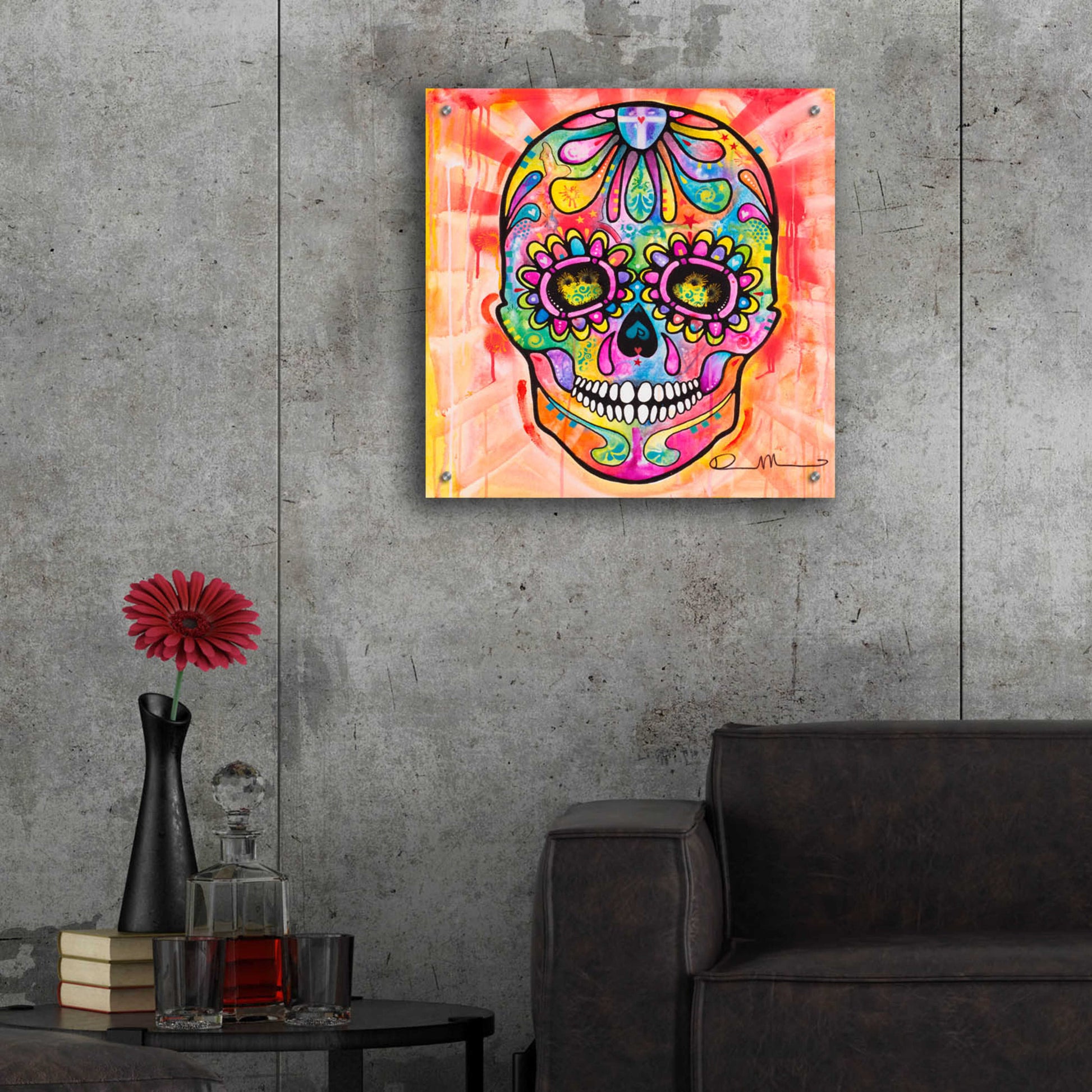 Epic Art 'Sugar Skull - Day of the Dead' by Dean Russo, Acrylic Glass Wall Art,24x24