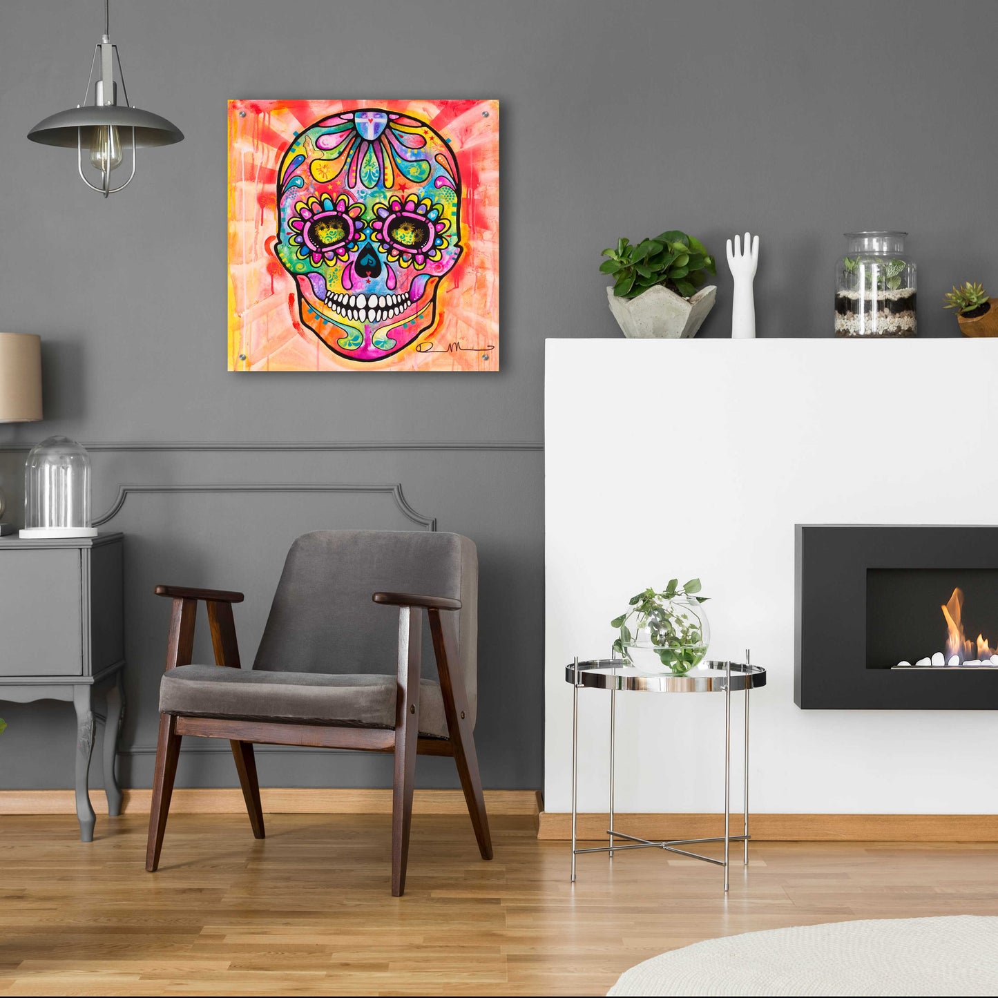 Epic Art 'Sugar Skull - Day of the Dead' by Dean Russo, Acrylic Glass Wall Art,24x24