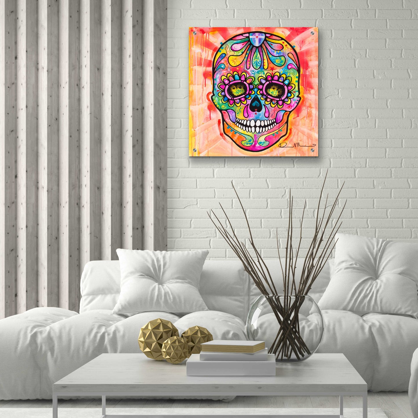 Epic Art 'Sugar Skull - Day of the Dead' by Dean Russo, Acrylic Glass Wall Art,24x24