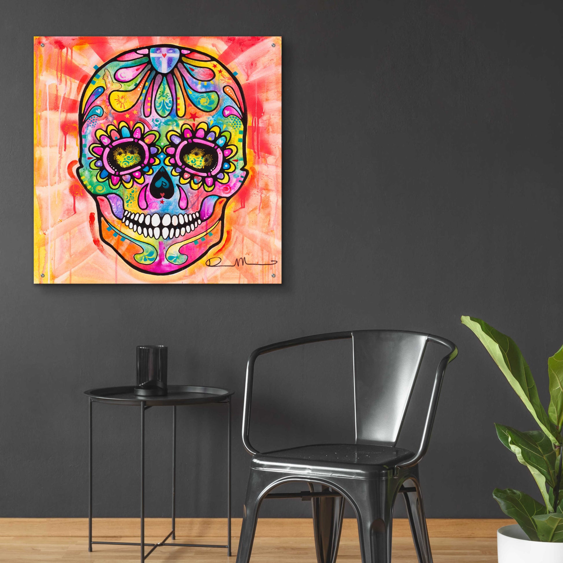 Epic Art 'Sugar Skull - Day of the Dead' by Dean Russo, Acrylic Glass Wall Art,36x36