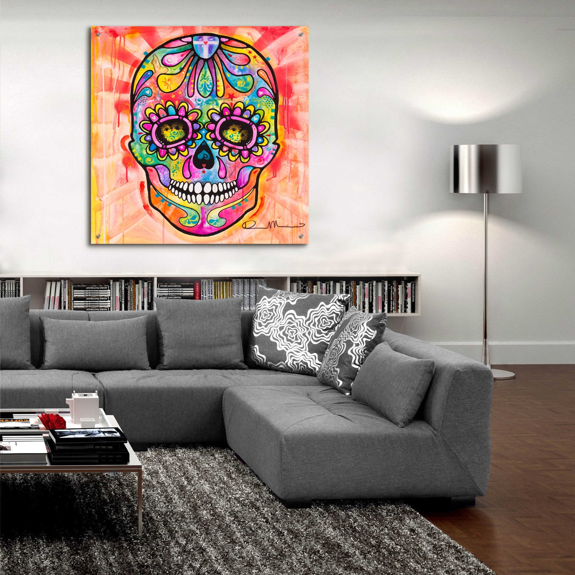 Epic Art 'Sugar Skull - Day of the Dead' by Dean Russo, Acrylic Glass Wall Art,36x36