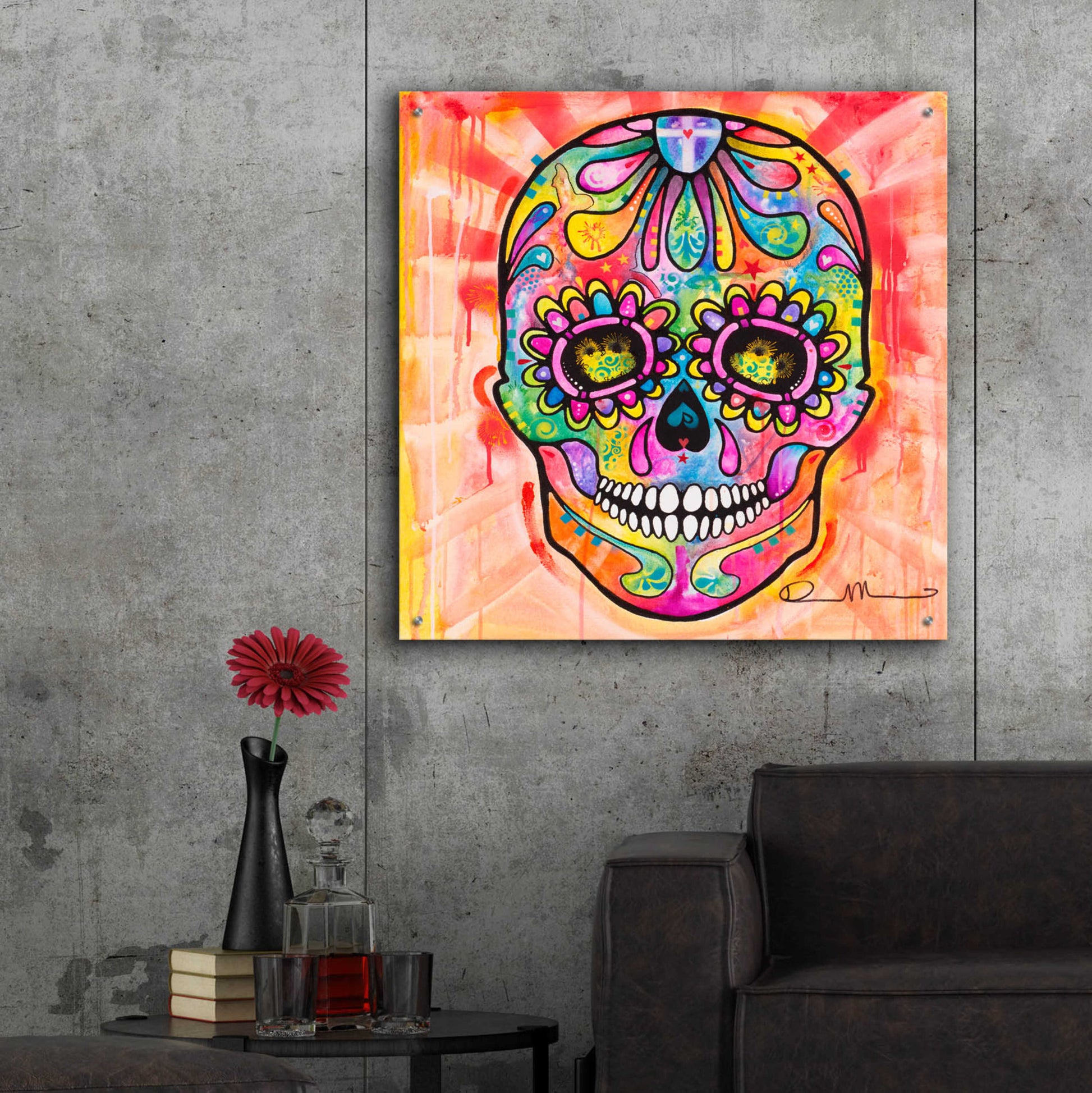 Epic Art 'Sugar Skull - Day of the Dead' by Dean Russo, Acrylic Glass Wall Art,36x36