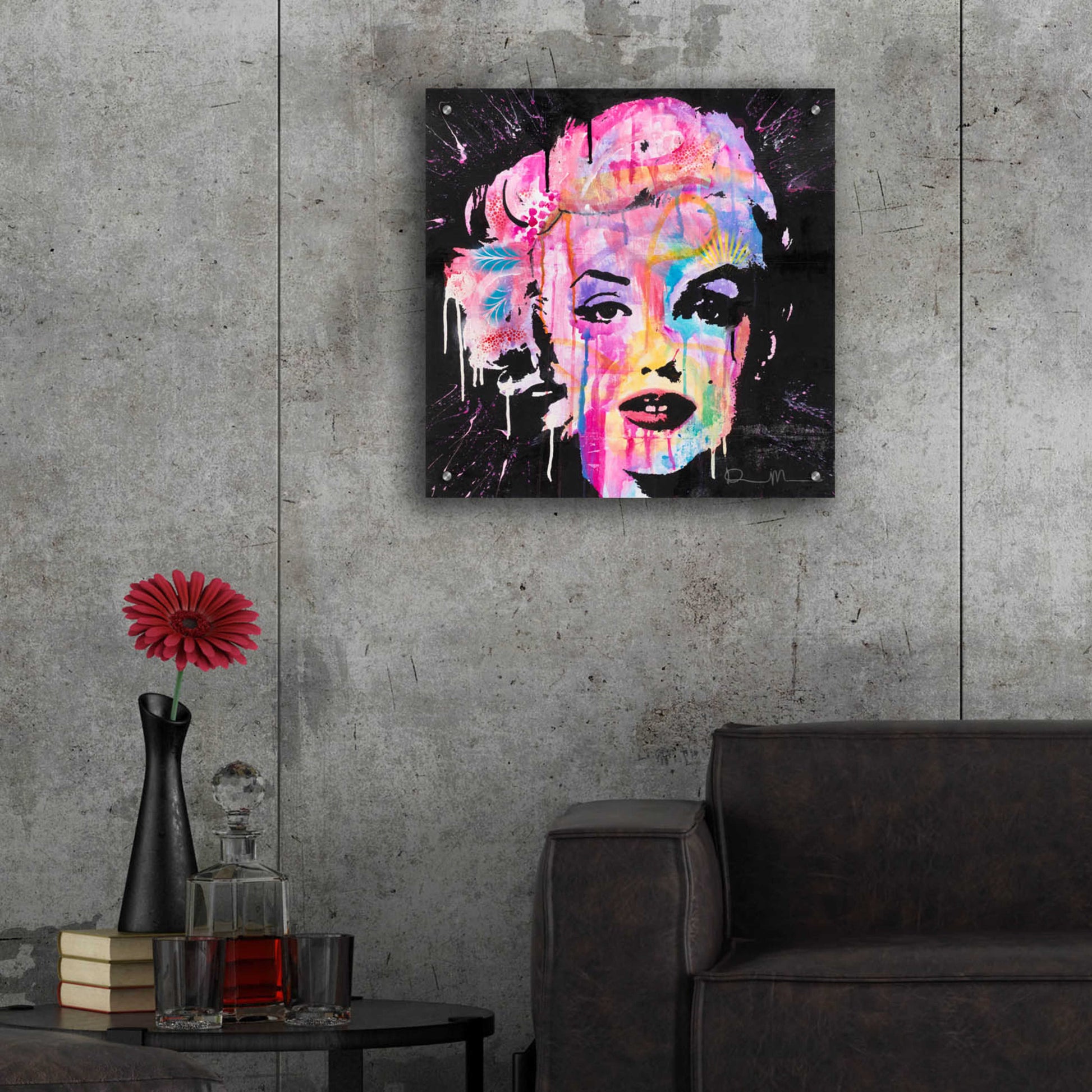 Epic Art 'Marilyn Monroe' by Dean Russo, Acrylic Glass Wall Art,24x24