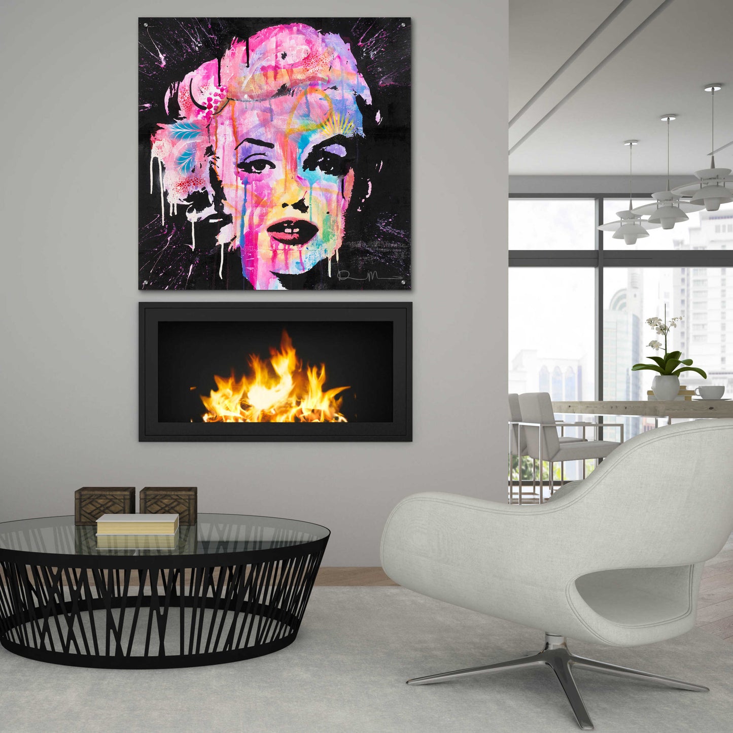 Epic Art 'Marilyn Monroe' by Dean Russo, Acrylic Glass Wall Art,36x36