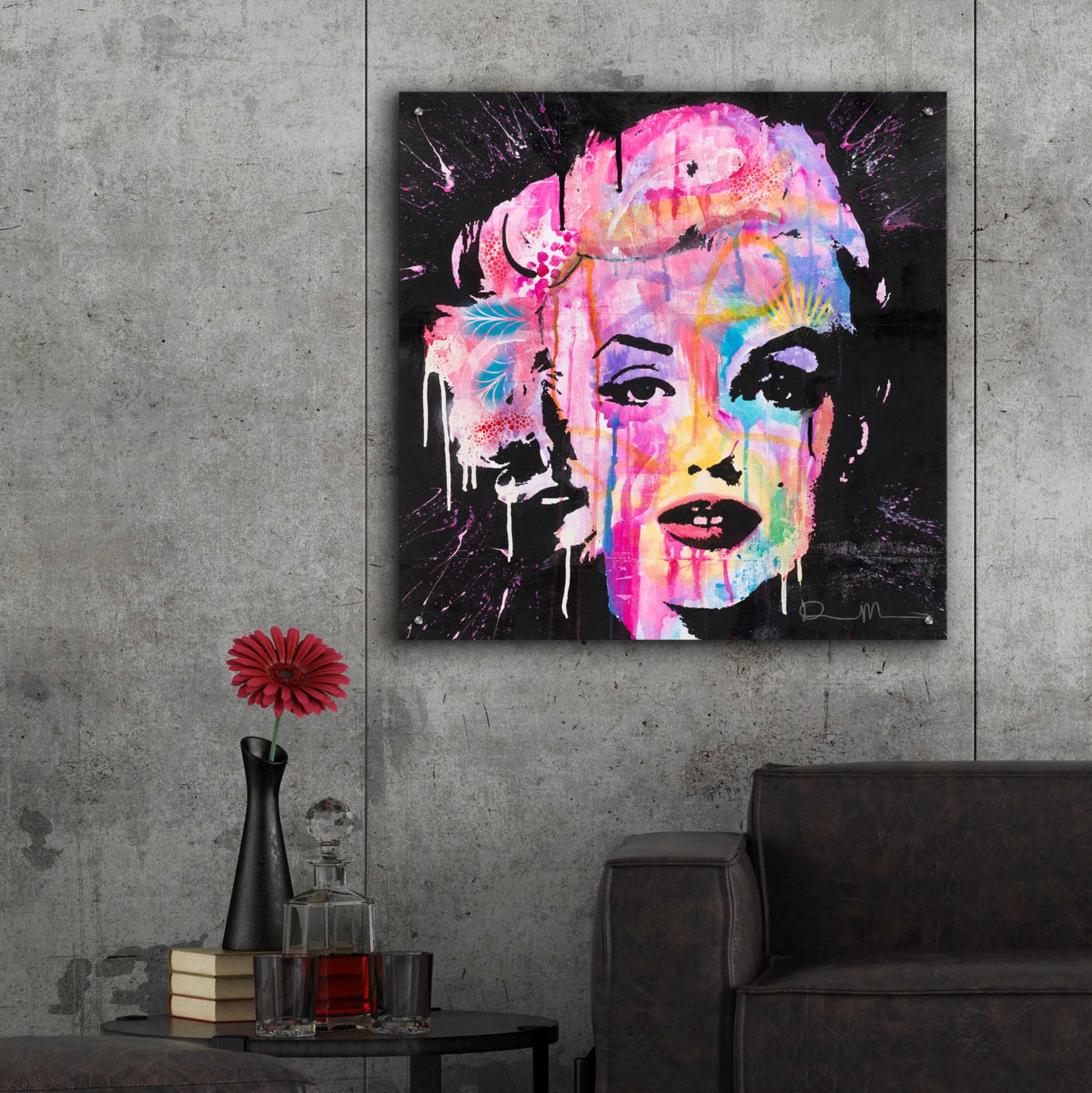 Epic Art 'Marilyn Monroe' by Dean Russo, Acrylic Glass Wall Art,36x36