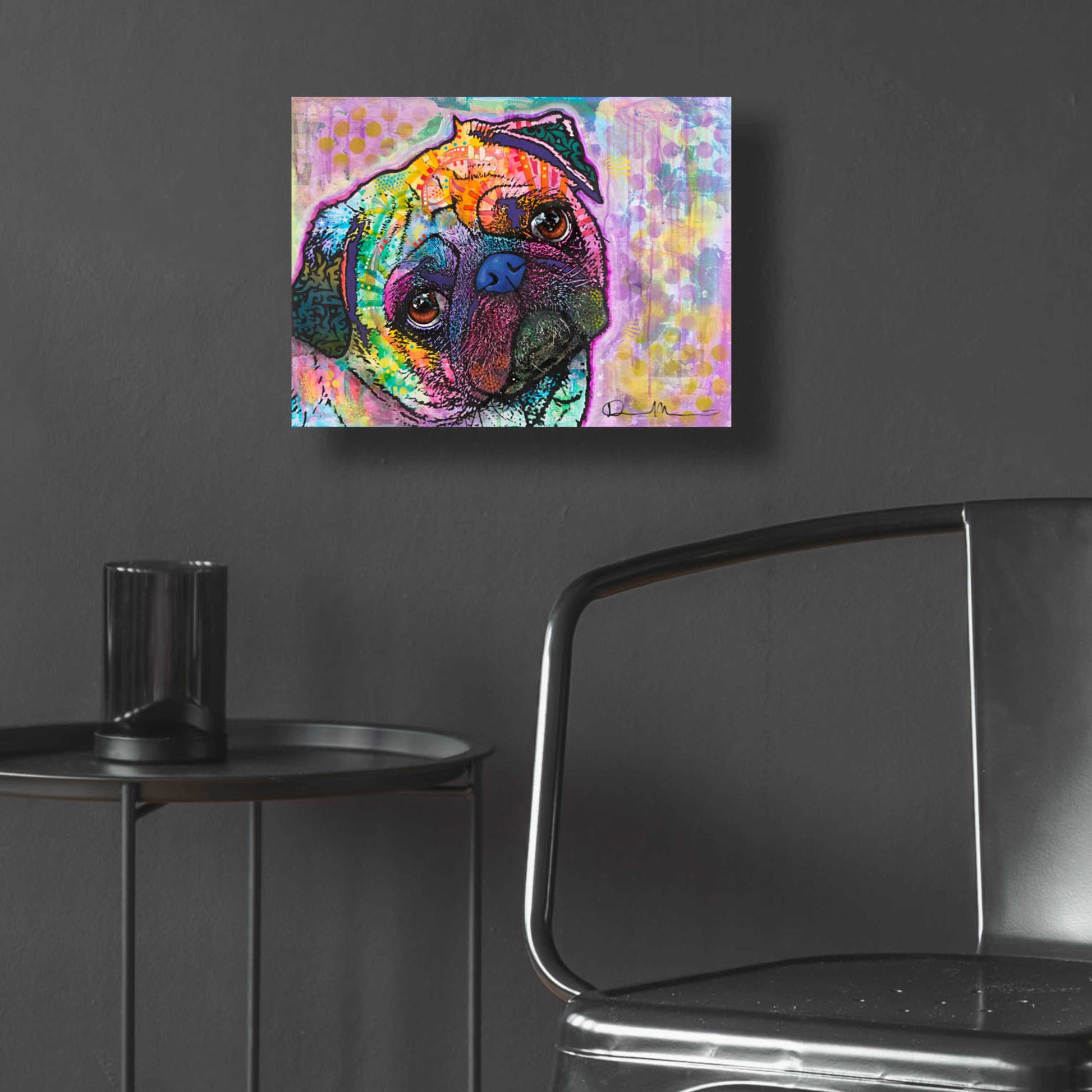 Epic Art 'Pug Love' by Dean Russo, Acrylic Glass Wall Art,16x12