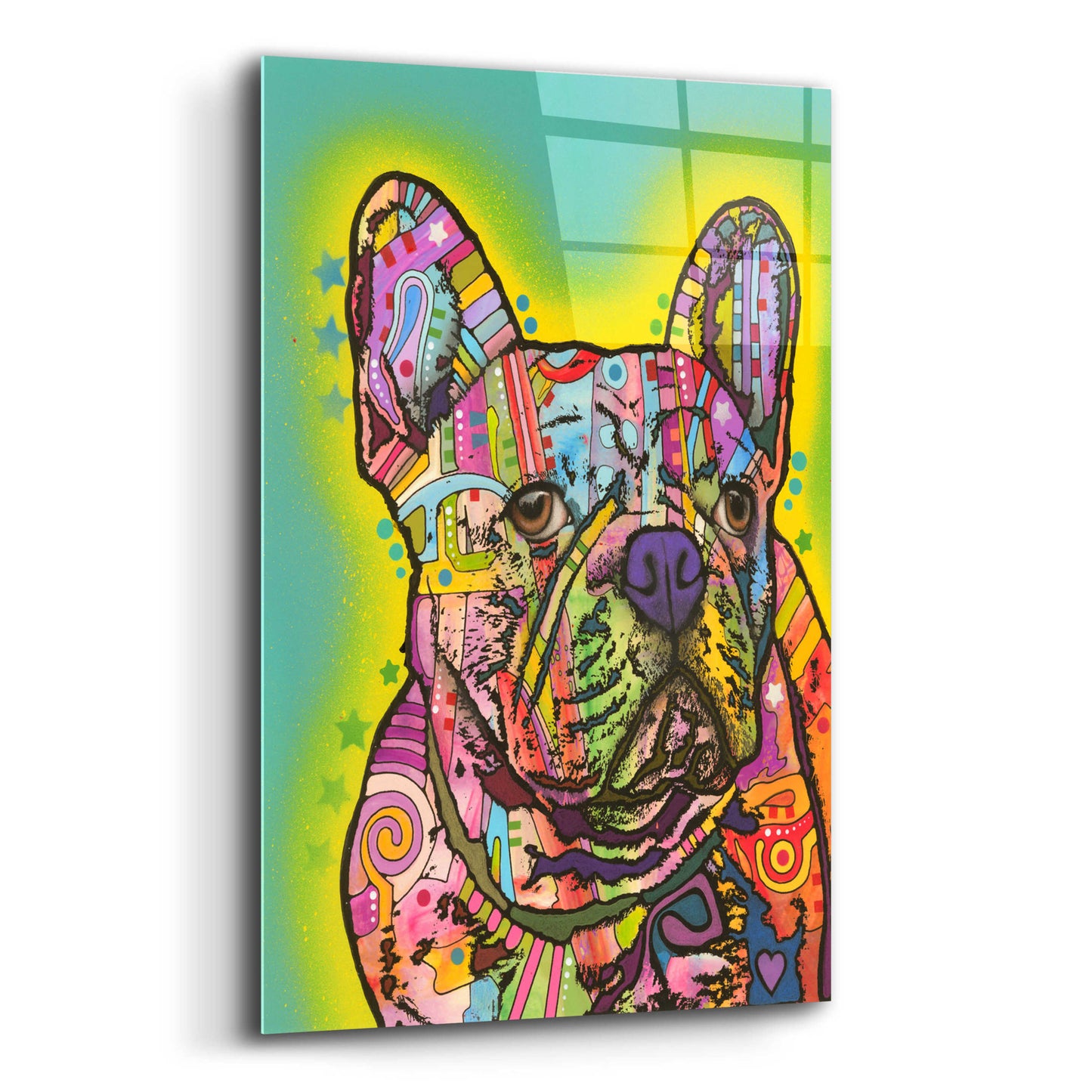 Epic Art 'French Bulldog III' by Dean Russo, Acrylic Glass Wall Art,12x16