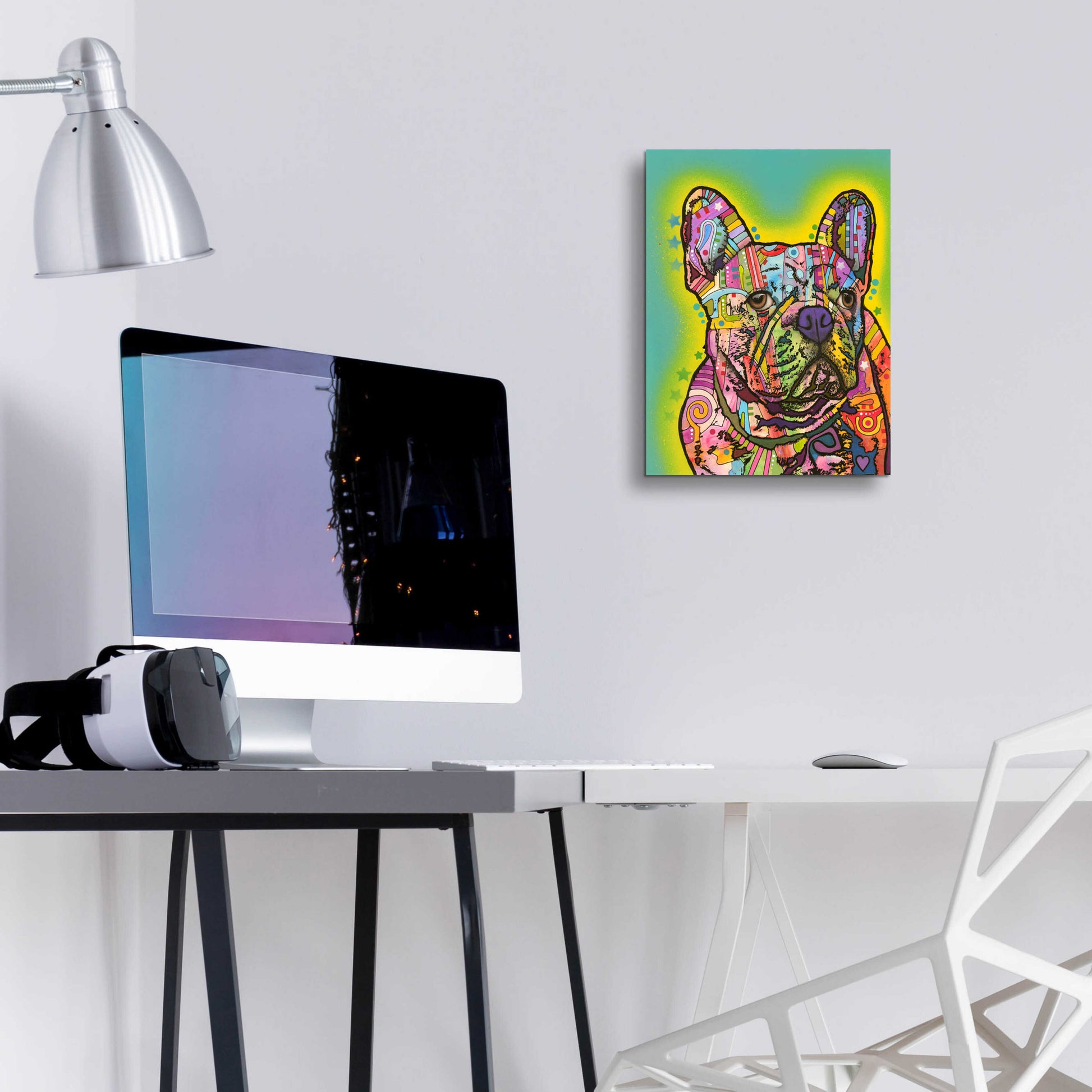 Epic Art 'French Bulldog III' by Dean Russo, Acrylic Glass Wall Art,12x16