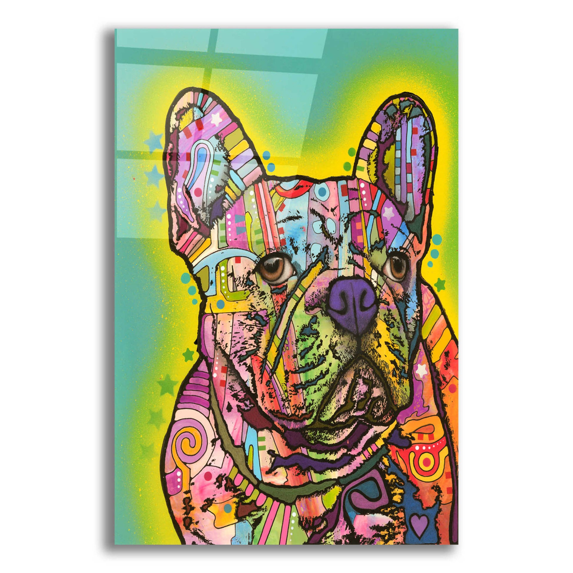 Epic Art 'French Bulldog III' by Dean Russo, Acrylic Glass Wall Art,12x16