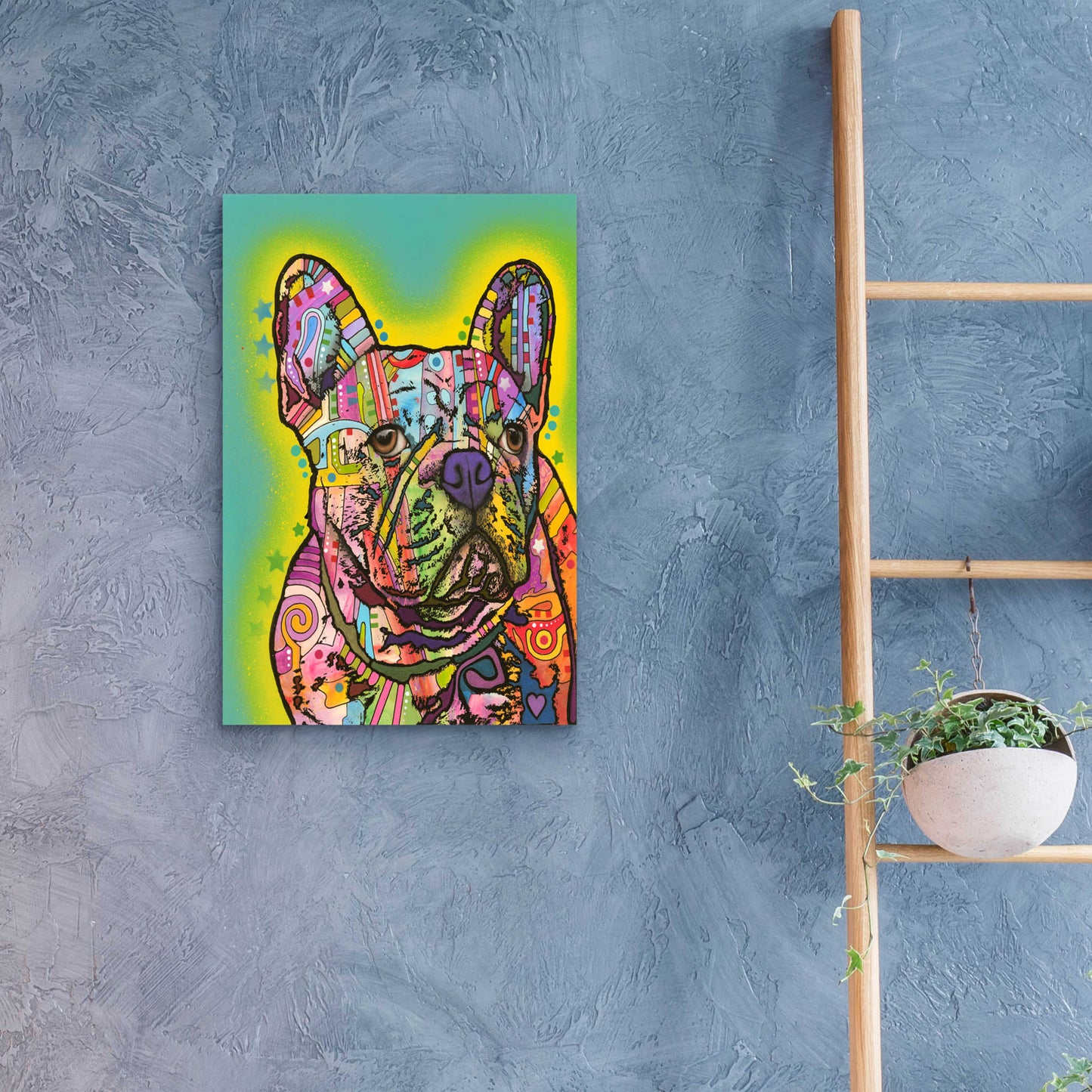 Epic Art 'French Bulldog III' by Dean Russo, Acrylic Glass Wall Art,16x24