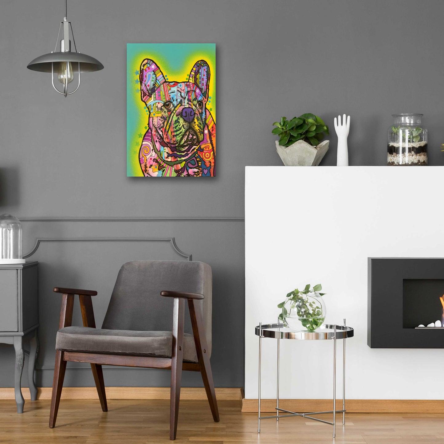 Epic Art 'French Bulldog III' by Dean Russo, Acrylic Glass Wall Art,16x24