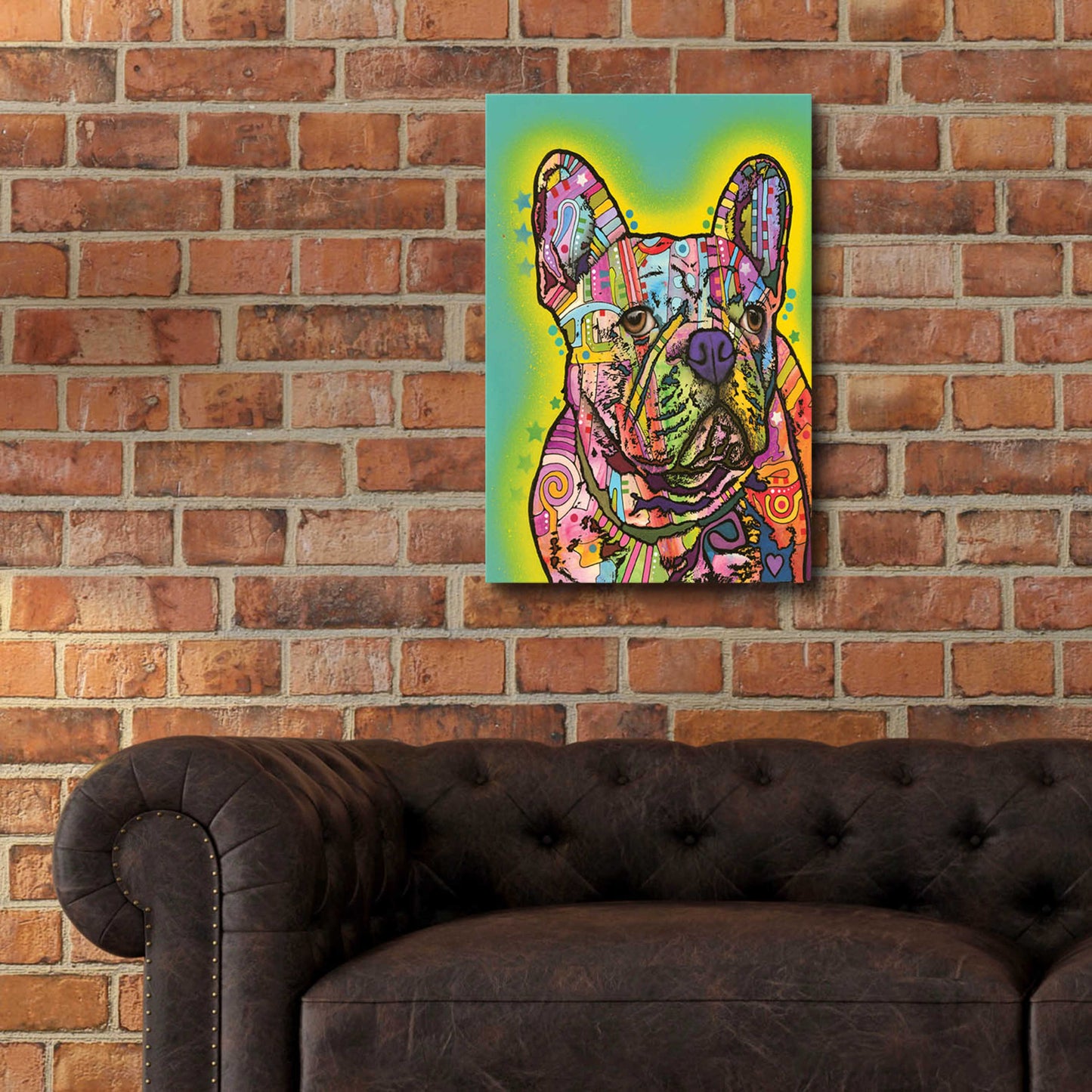 Epic Art 'French Bulldog III' by Dean Russo, Acrylic Glass Wall Art,16x24