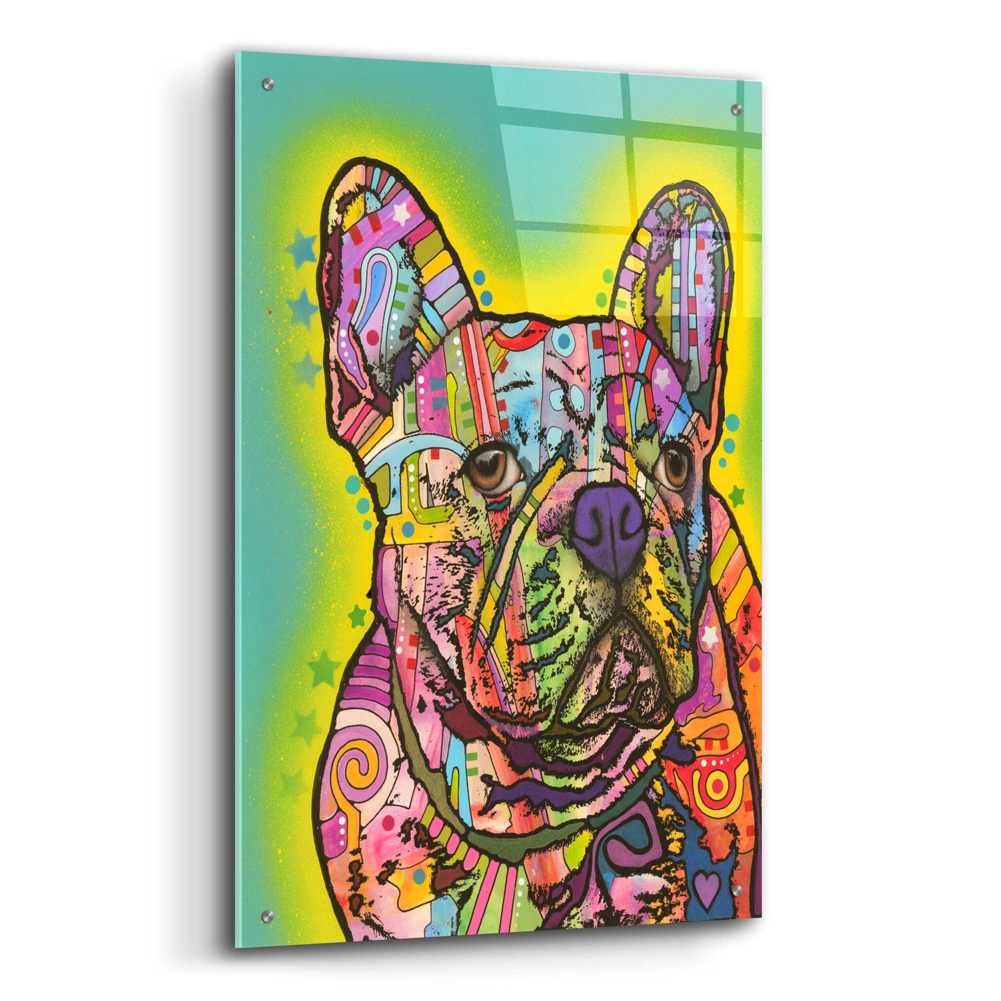 Epic Art 'French Bulldog III' by Dean Russo, Acrylic Glass Wall Art,24x36