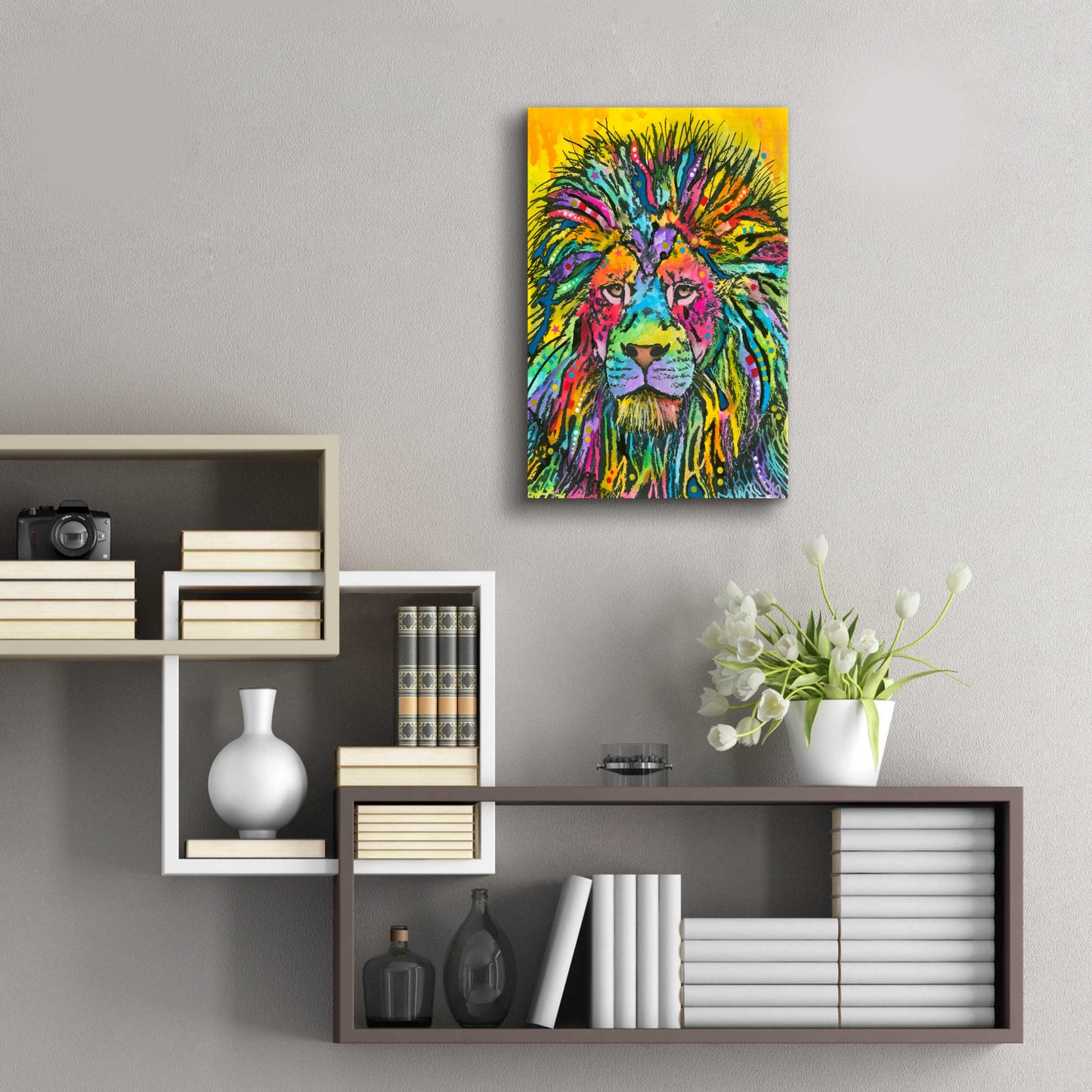 Epic Art 'Lion Good' by Dean Russo, Acrylic Glass Wall Art,16x24