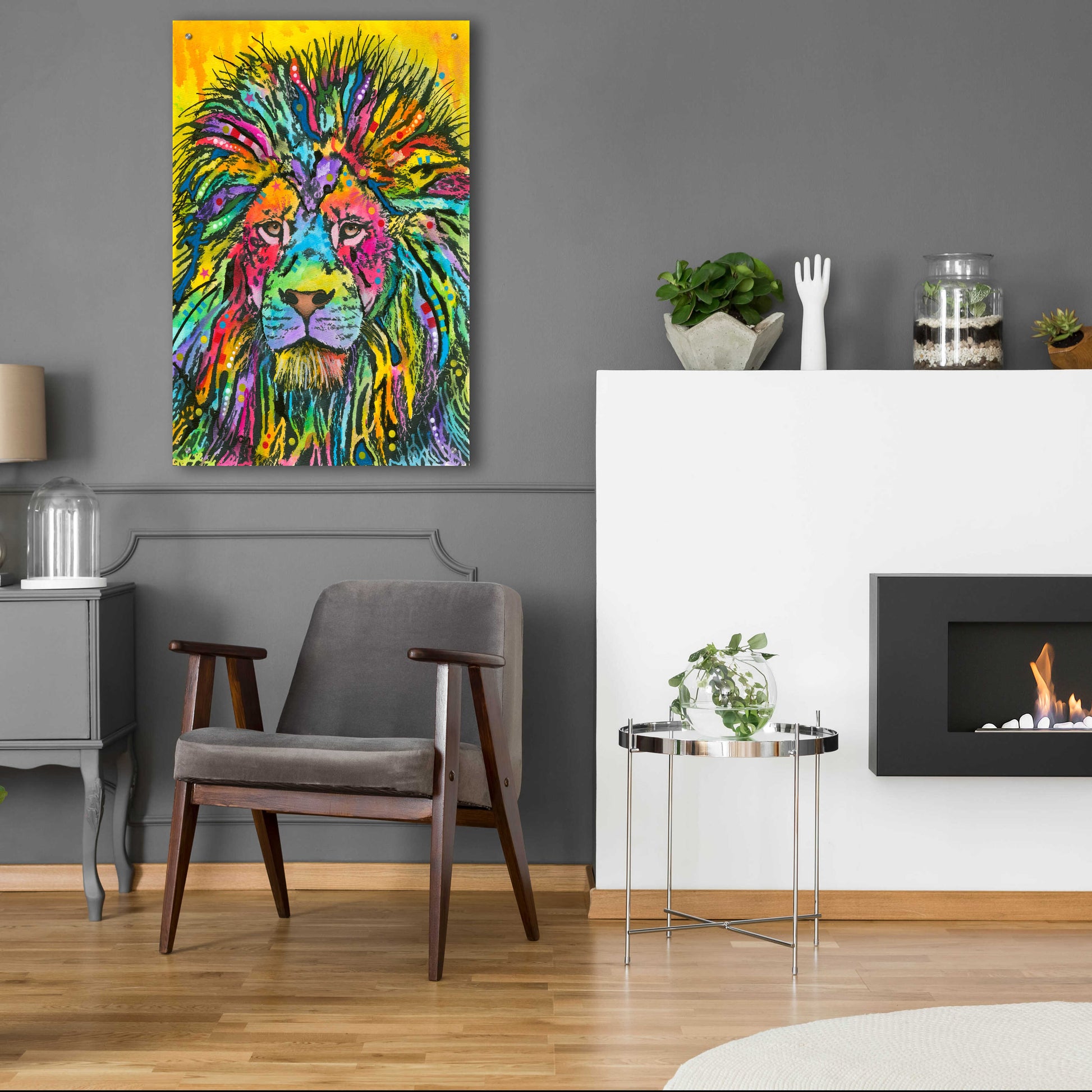 Epic Art 'Lion Good' by Dean Russo, Acrylic Glass Wall Art,24x36