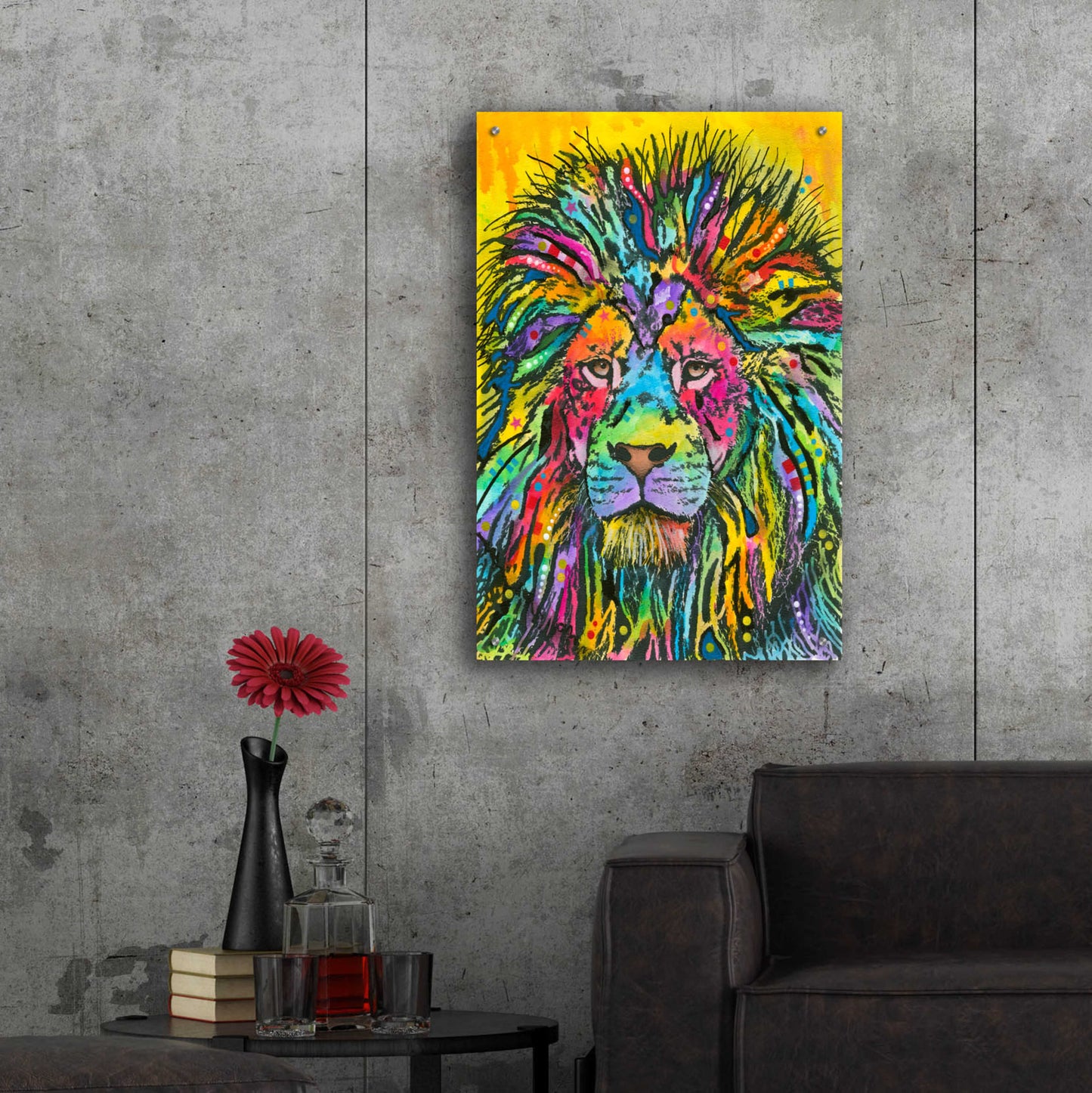 Epic Art 'Lion Good' by Dean Russo, Acrylic Glass Wall Art,24x36