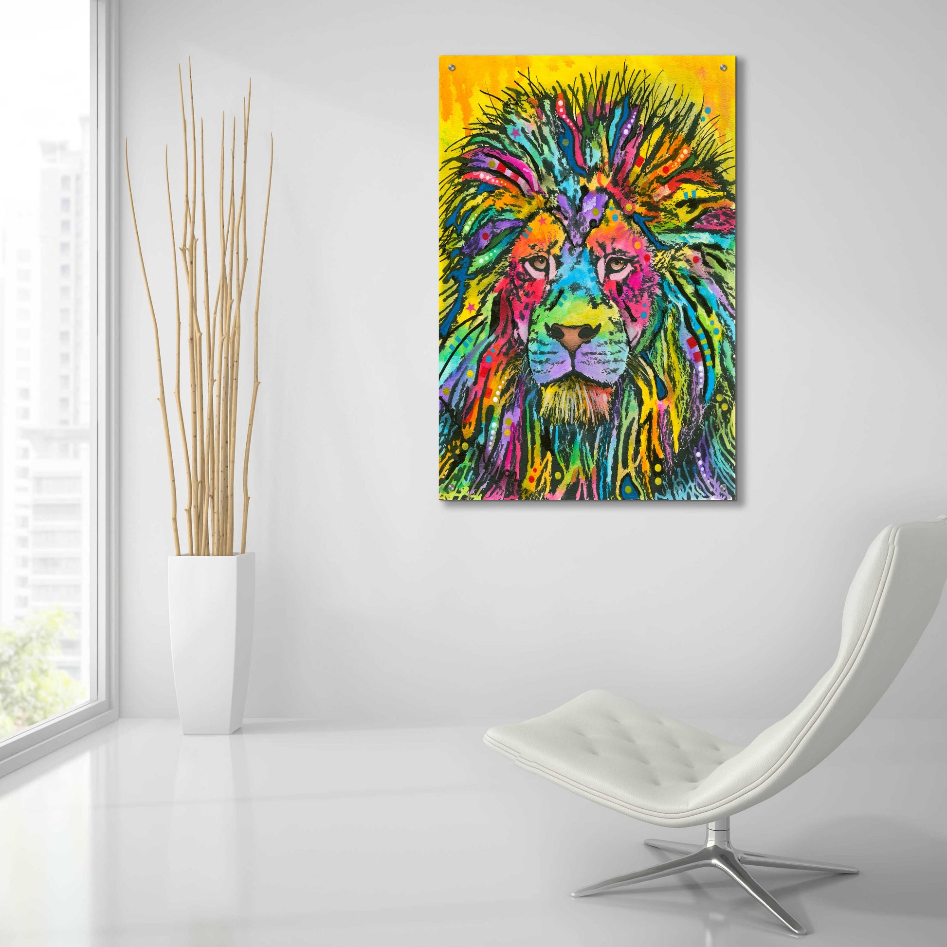 Epic Art 'Lion Good' by Dean Russo, Acrylic Glass Wall Art,24x36