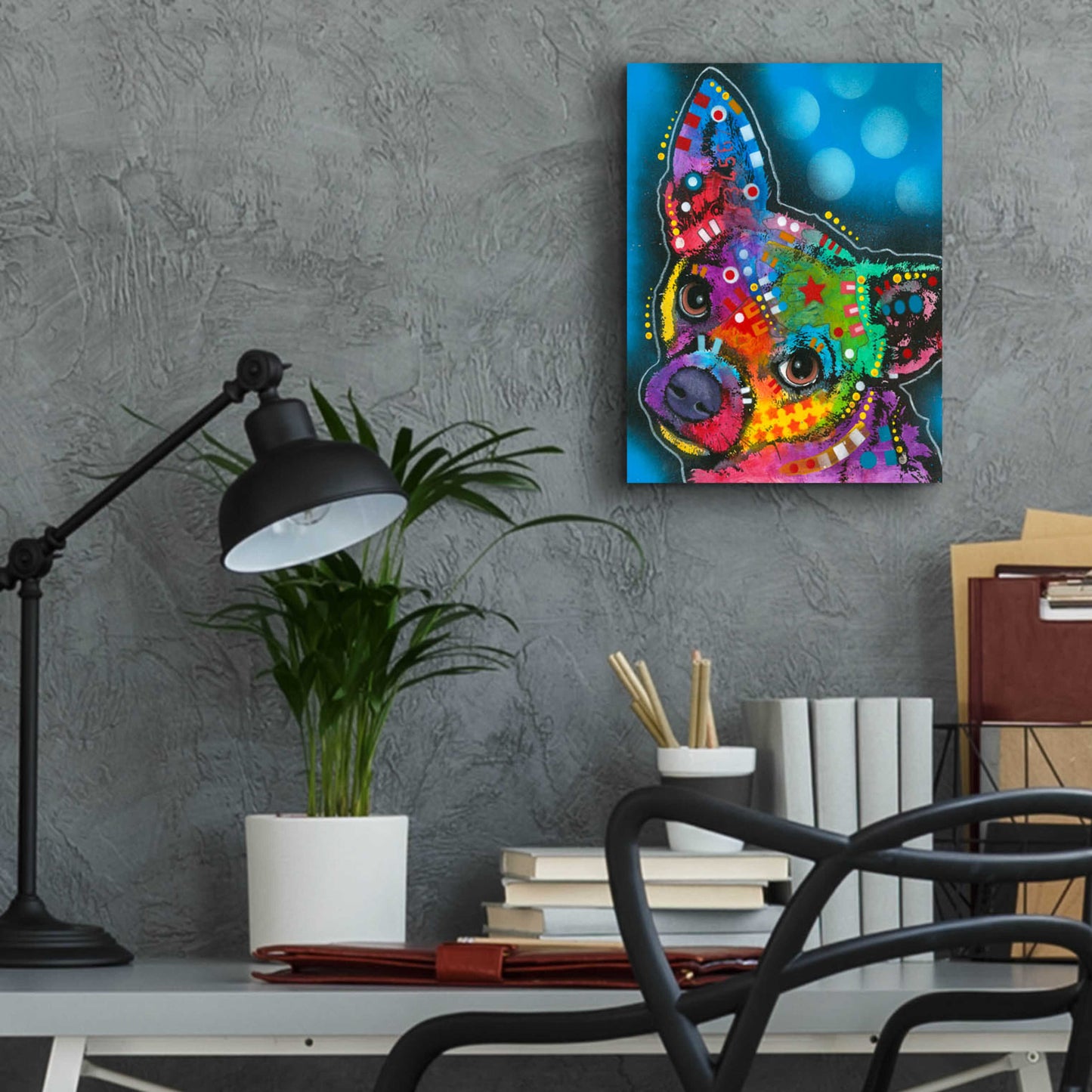 Epic Art 'Pop Chihuahua' by Dean Russo, Acrylic Glass Wall Art,12x16