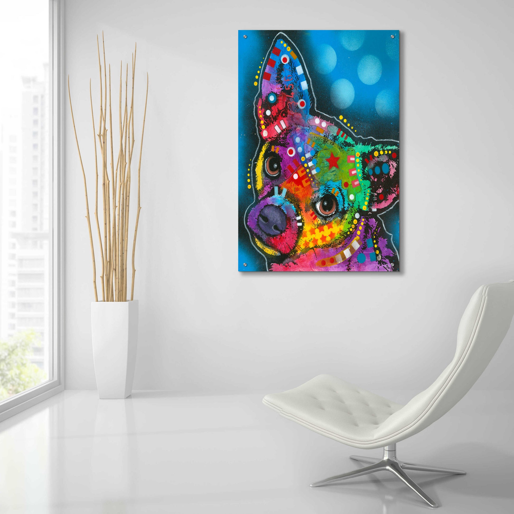 Epic Art 'Pop Chihuahua' by Dean Russo, Acrylic Glass Wall Art,24x36