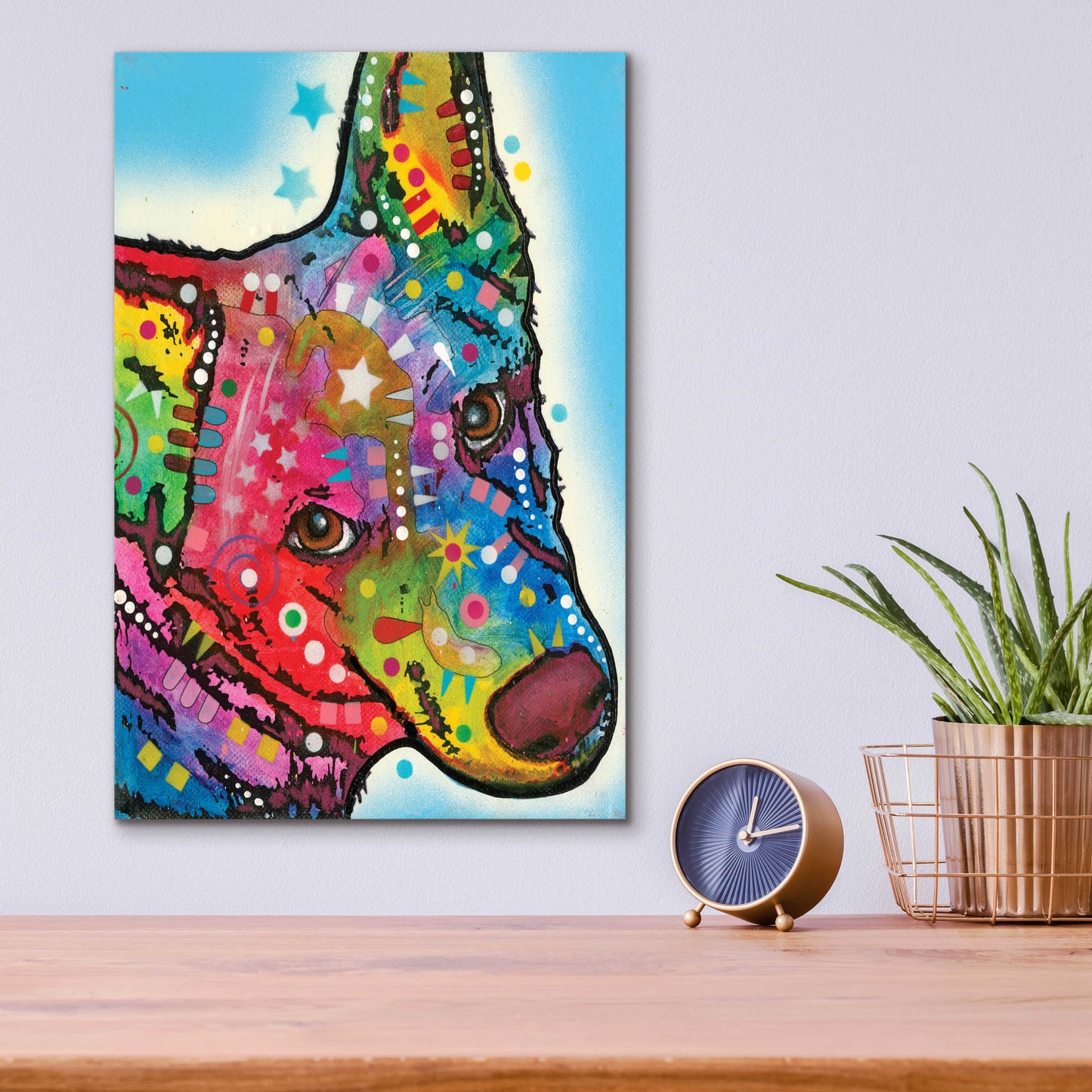 Epic Art 'Aussie Sheep Dog' by Dean Russo, Acrylic Glass Wall Art,12x16