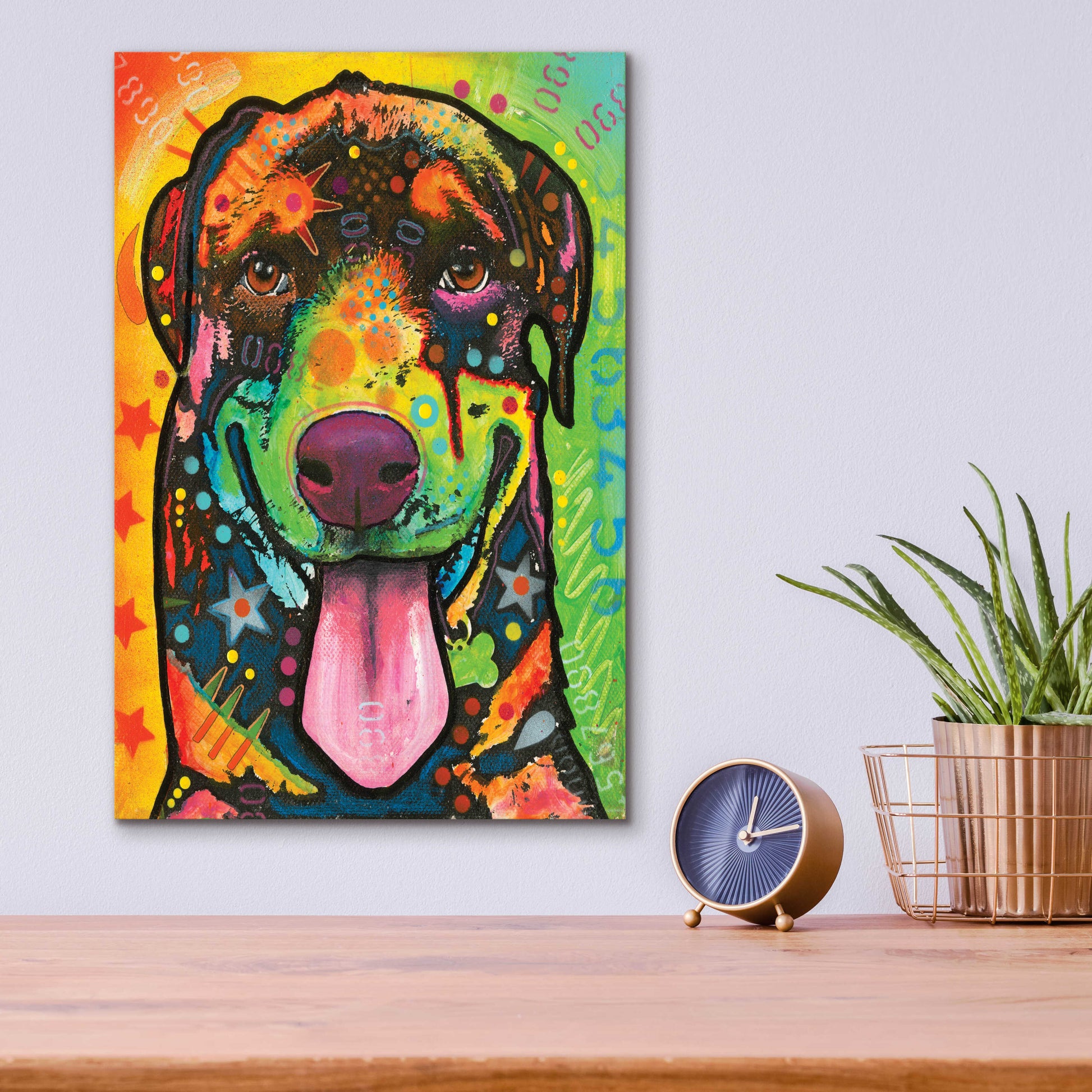 Epic Art 'Rottie Pup' by Dean Russo, Acrylic Glass Wall Art,12x16