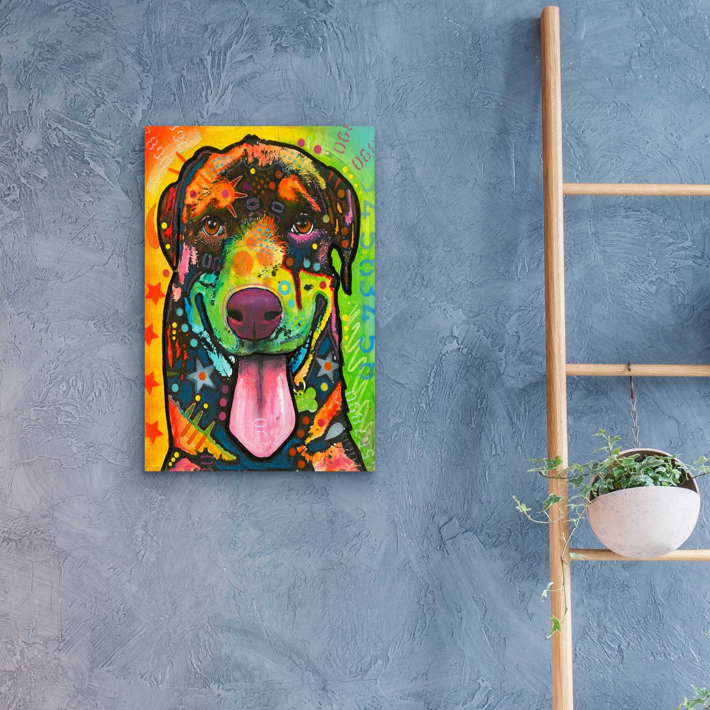 Epic Art 'Rottie Pup' by Dean Russo, Acrylic Glass Wall Art,16x24