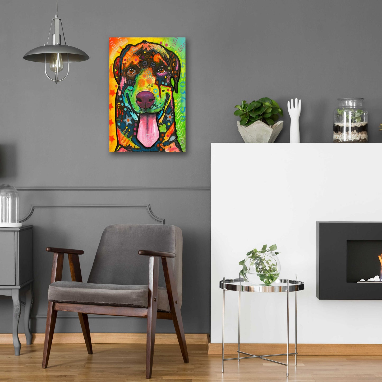 Epic Art 'Rottie Pup' by Dean Russo, Acrylic Glass Wall Art,16x24