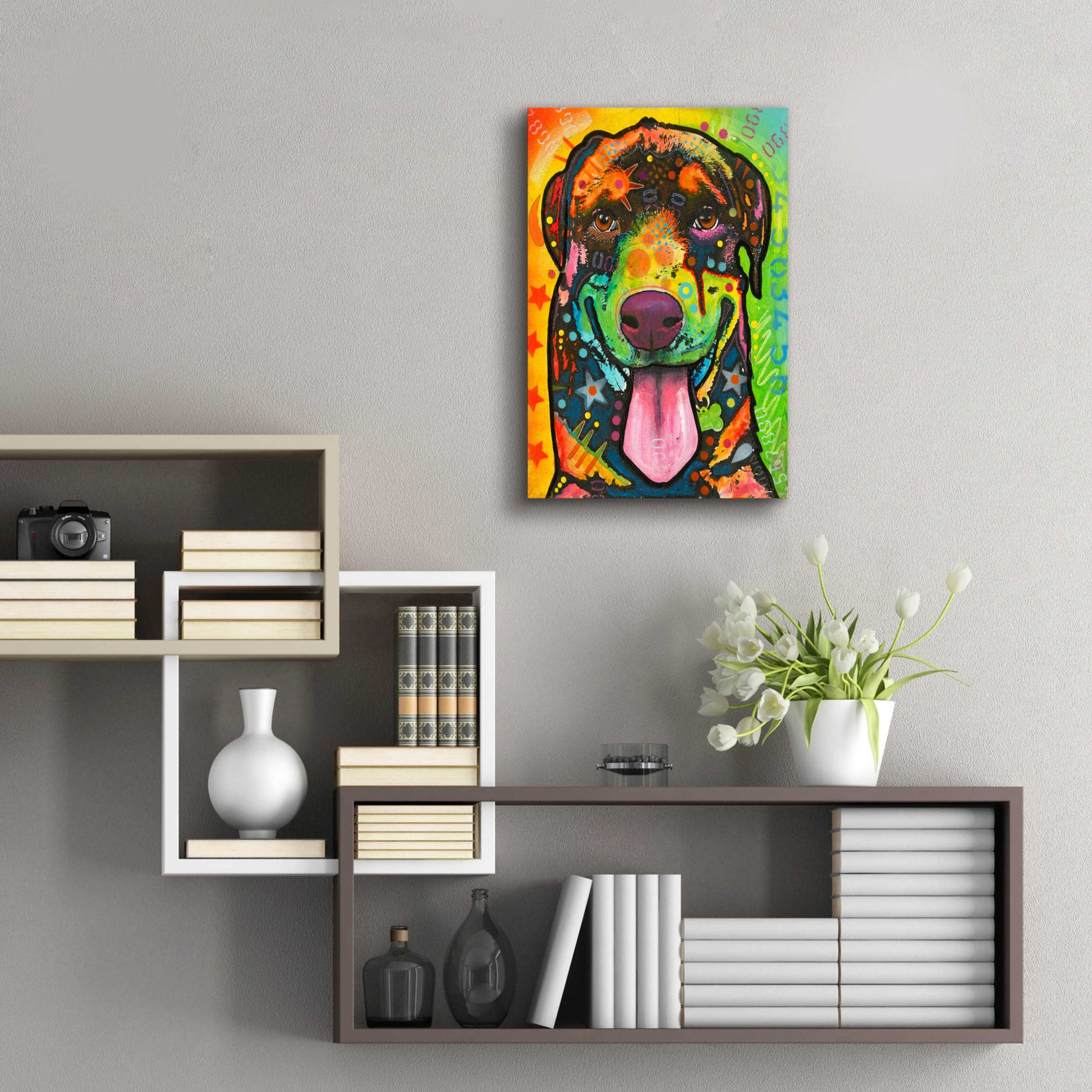 Epic Art 'Rottie Pup' by Dean Russo, Acrylic Glass Wall Art,16x24