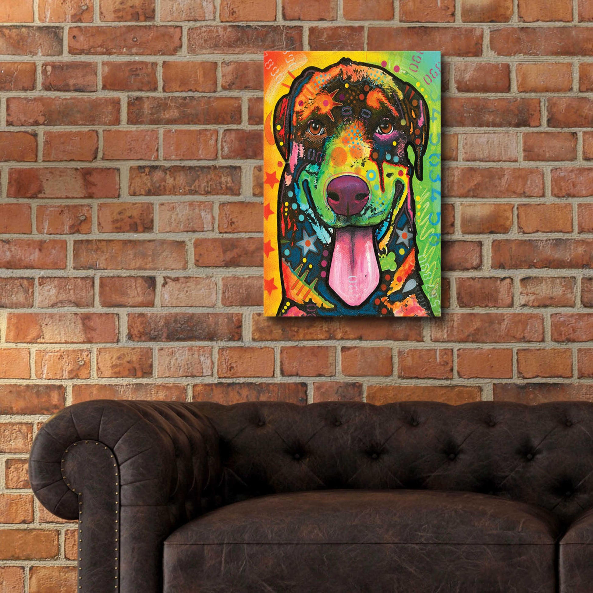 Epic Art 'Rottie Pup' by Dean Russo, Acrylic Glass Wall Art,16x24