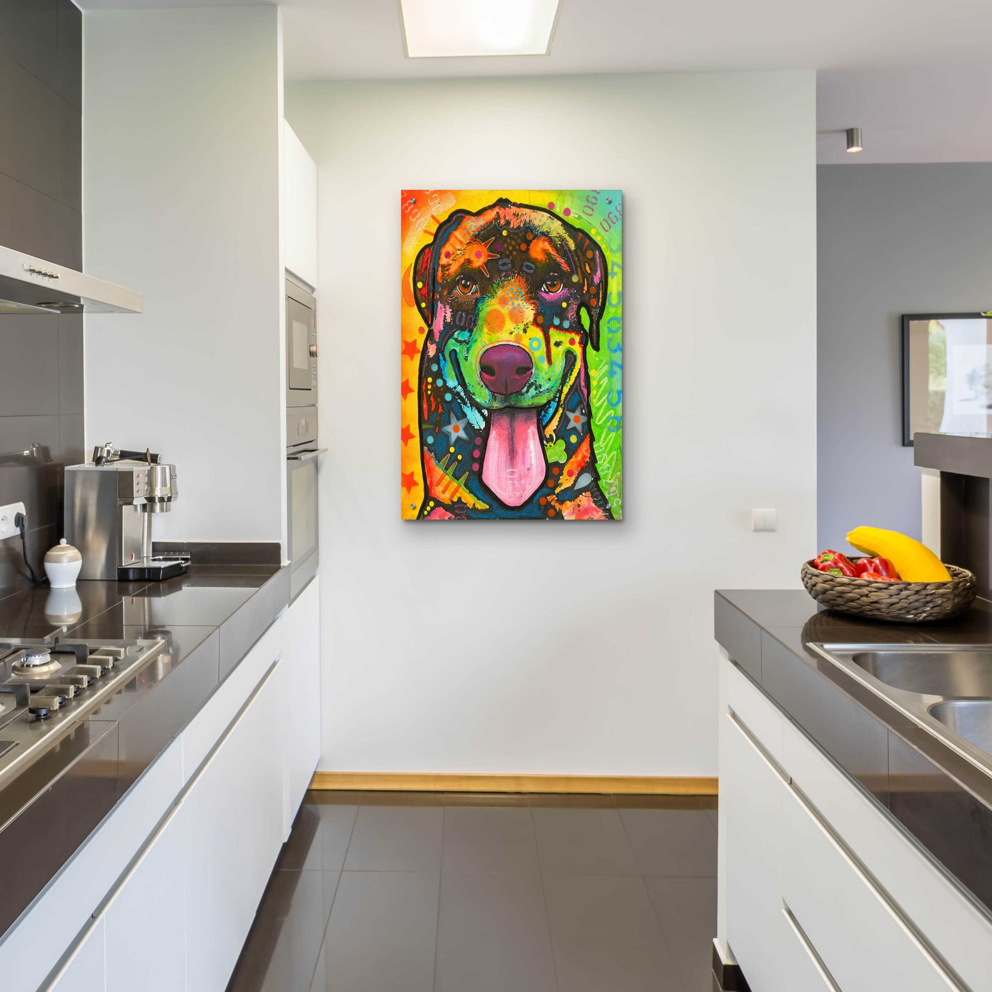 Epic Art 'Rottie Pup' by Dean Russo, Acrylic Glass Wall Art,24x36