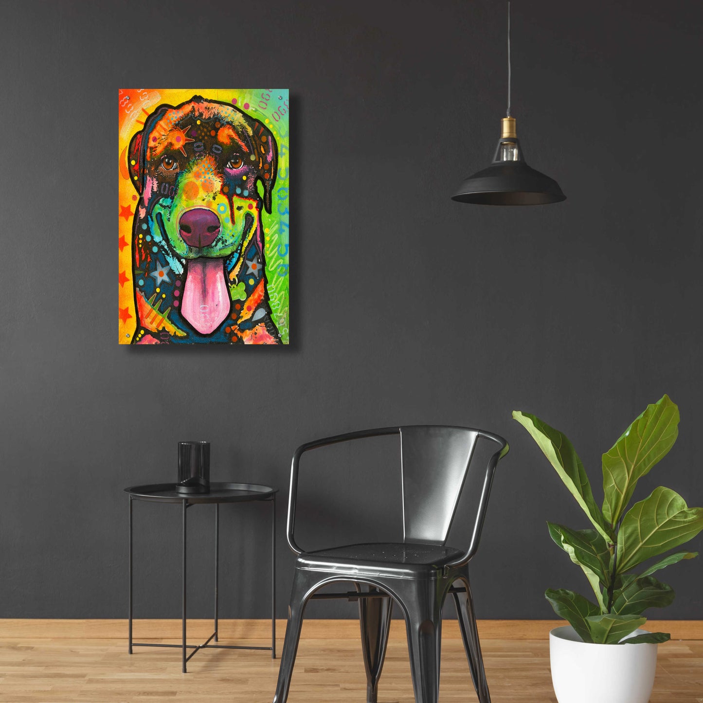 Epic Art 'Rottie Pup' by Dean Russo, Acrylic Glass Wall Art,24x36