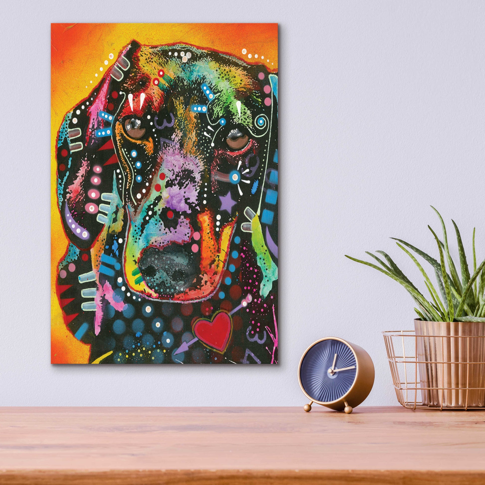 Epic Art 'Brilliant Dachshund' by Dean Russo, Acrylic Glass Wall Art,12x16