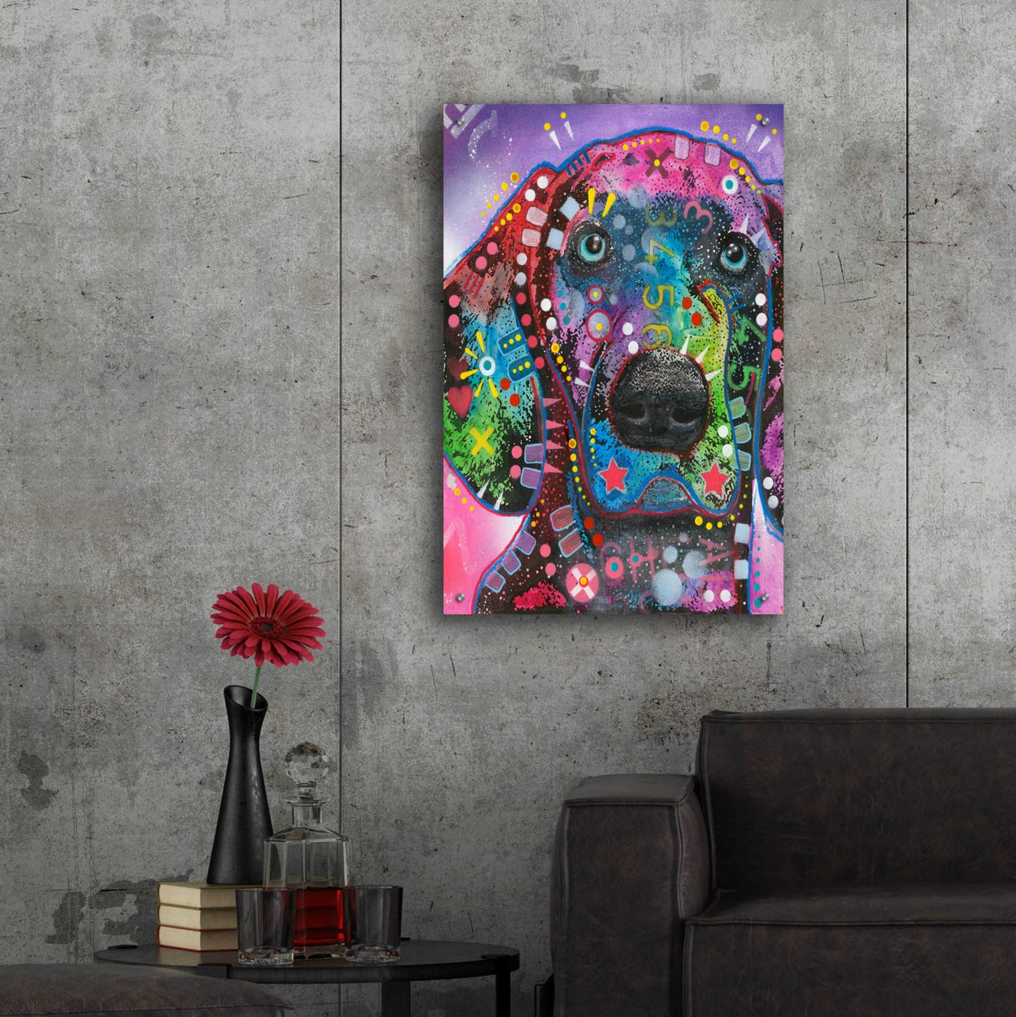 Epic Art 'Purple Excitement' by Dean Russo, Acrylic Glass Wall Art,24x36