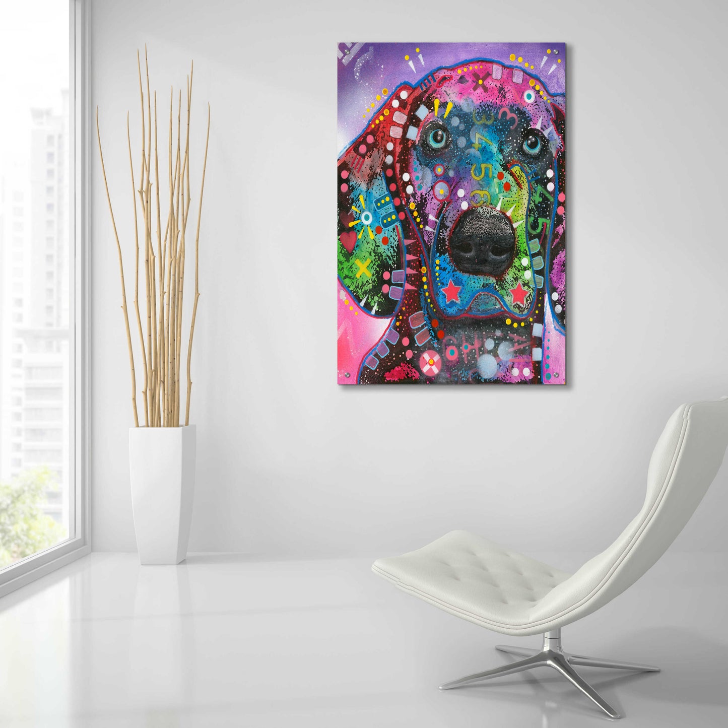 Epic Art 'Purple Excitement' by Dean Russo, Acrylic Glass Wall Art,24x36