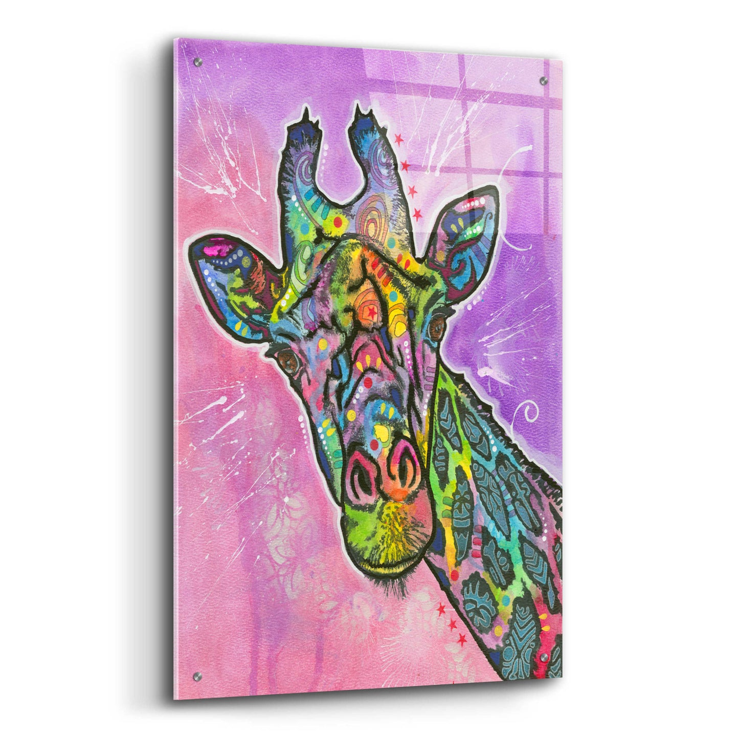 Epic Art 'Giraffe' by Dean Russo, Acrylic Glass Wall Art,24x36