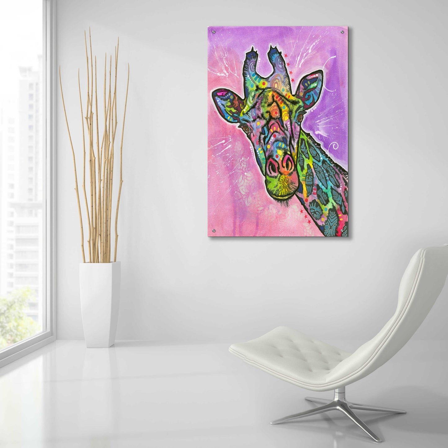 Epic Art 'Giraffe' by Dean Russo, Acrylic Glass Wall Art,24x36